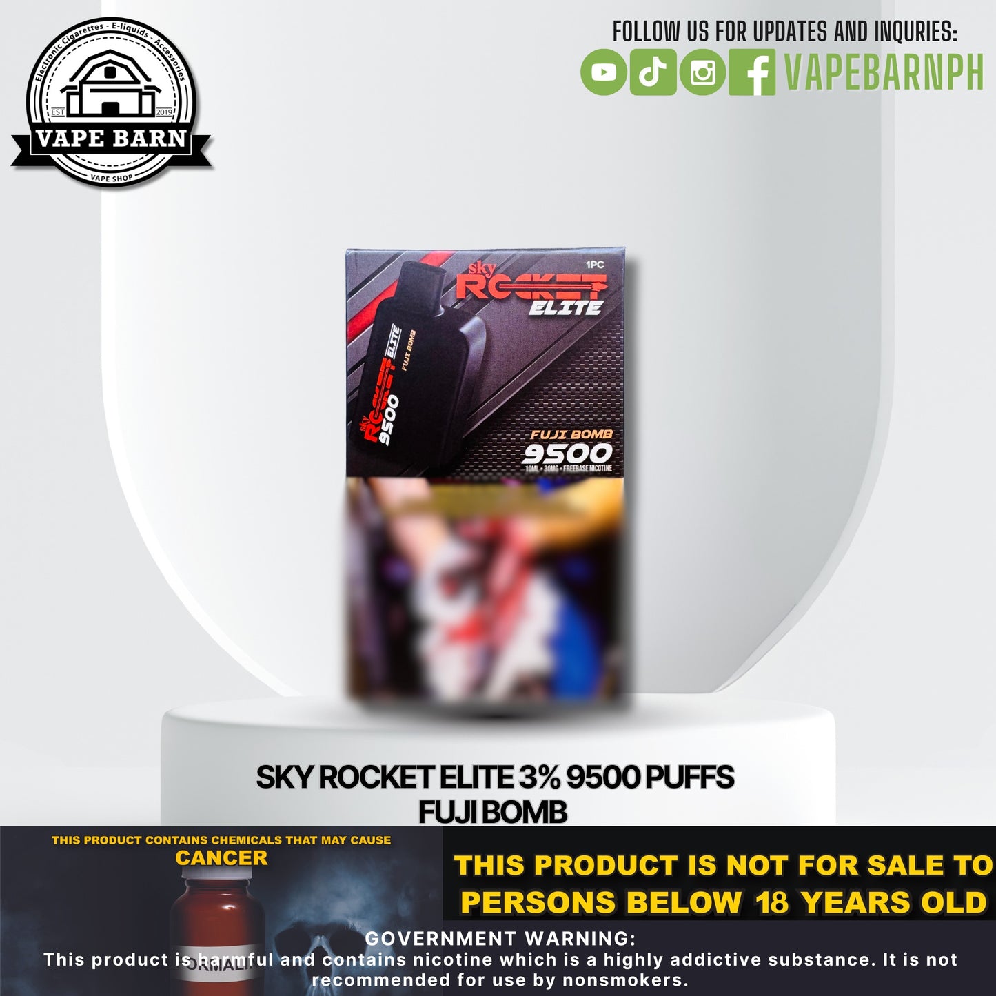 Sky Rocket Elite 3% 9500 Puffs ( Prefilled Pods )