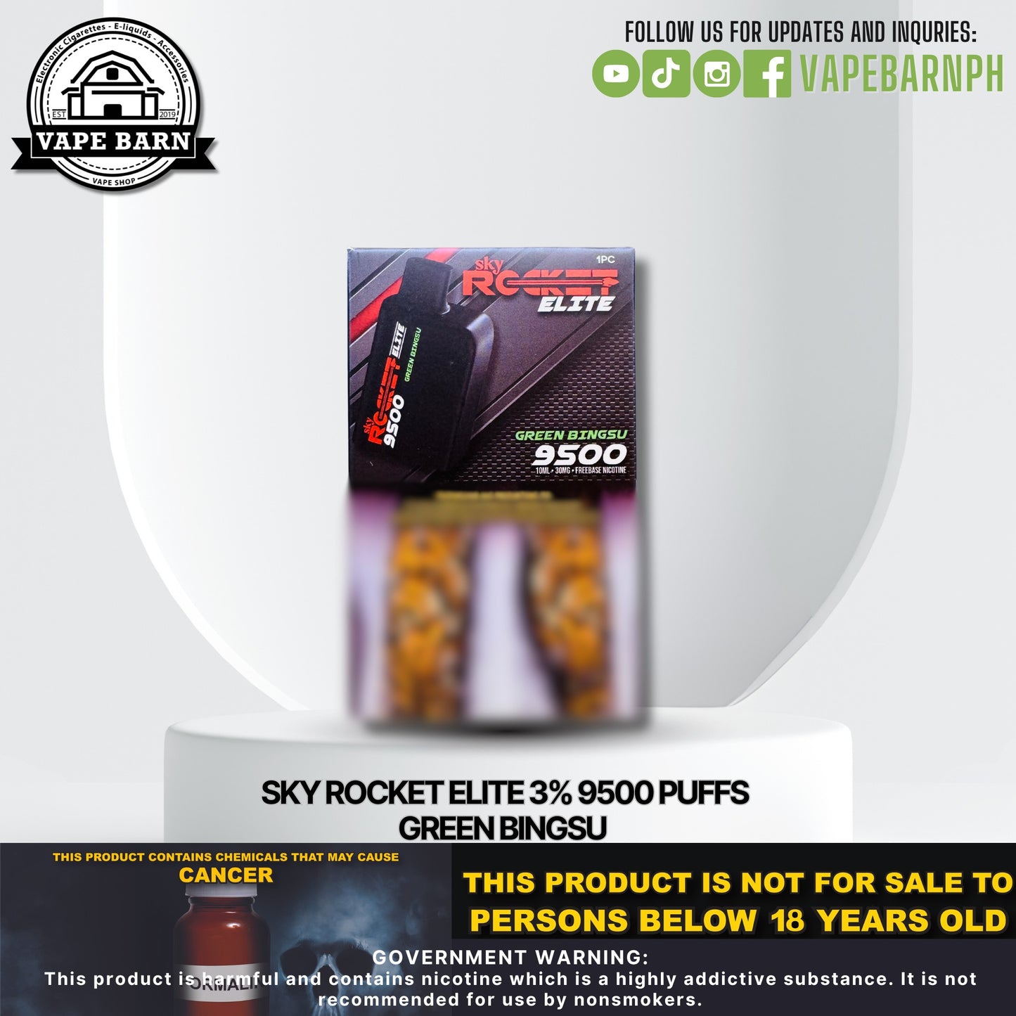 Sky Rocket Elite 3% 9500 Puffs ( Prefilled Pods )