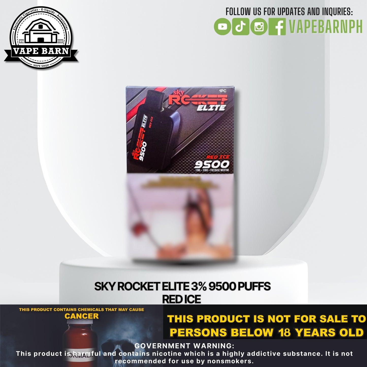 Sky Rocket Elite 3% 9500 Puffs ( Prefilled Pods )