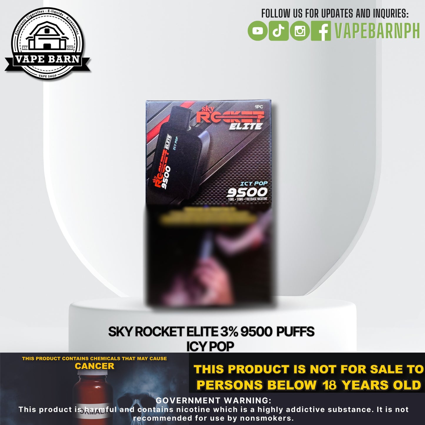 Sky Rocket Elite 3% 9500 Puffs ( Prefilled Pods )