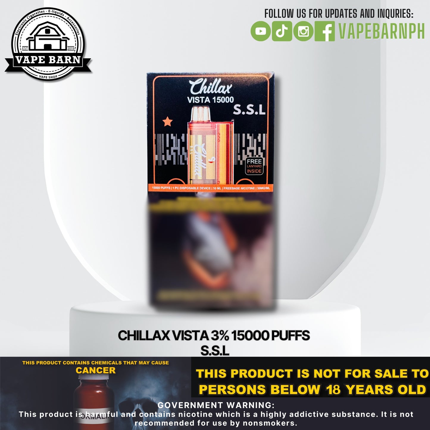 Chillax Vista 3% 15000 Puffs
