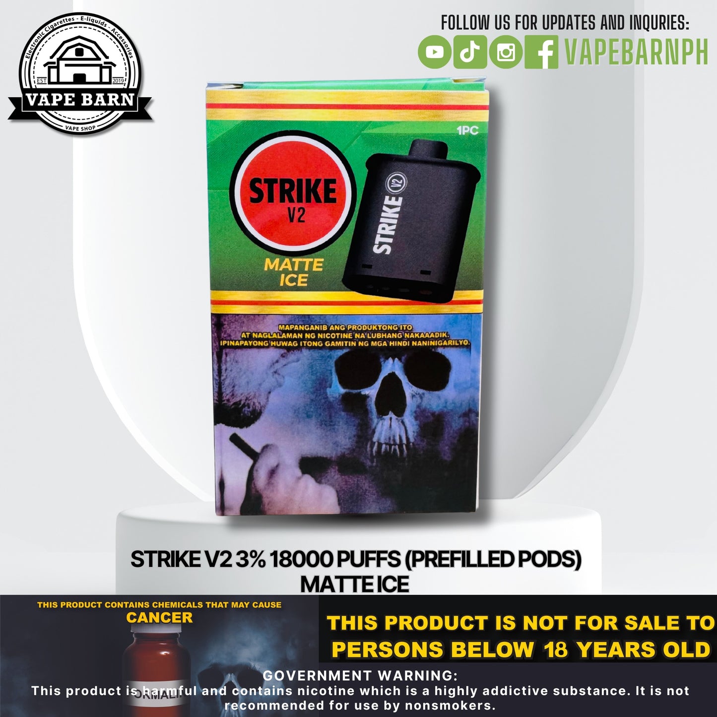 Strike V2 3% 18000 Puffs (Prefilled Pods)