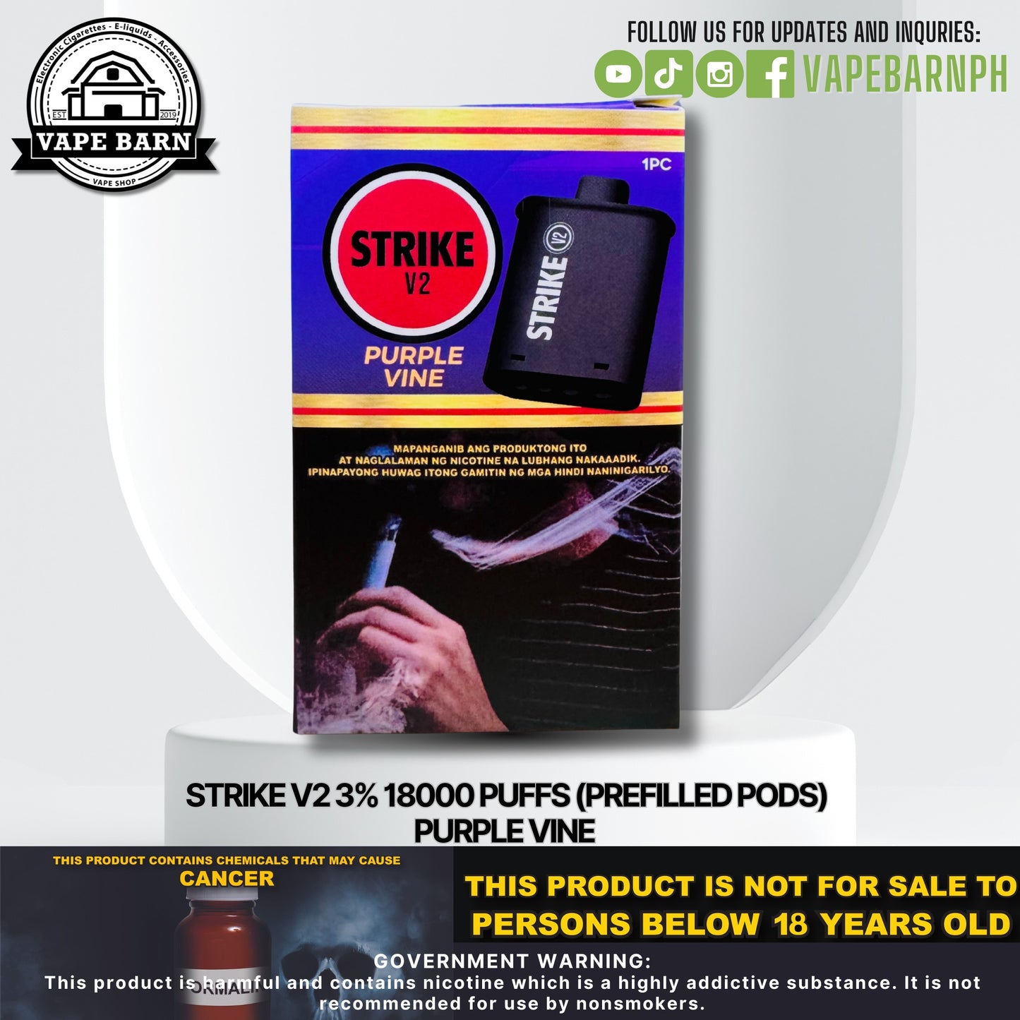 Strike V2 3% 18000 Puffs (Prefilled Pods)