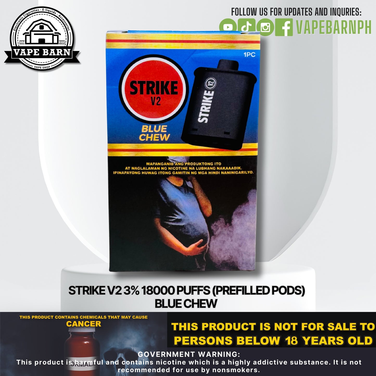 Strike V2 3% 18000 Puffs (Prefilled Pods)
