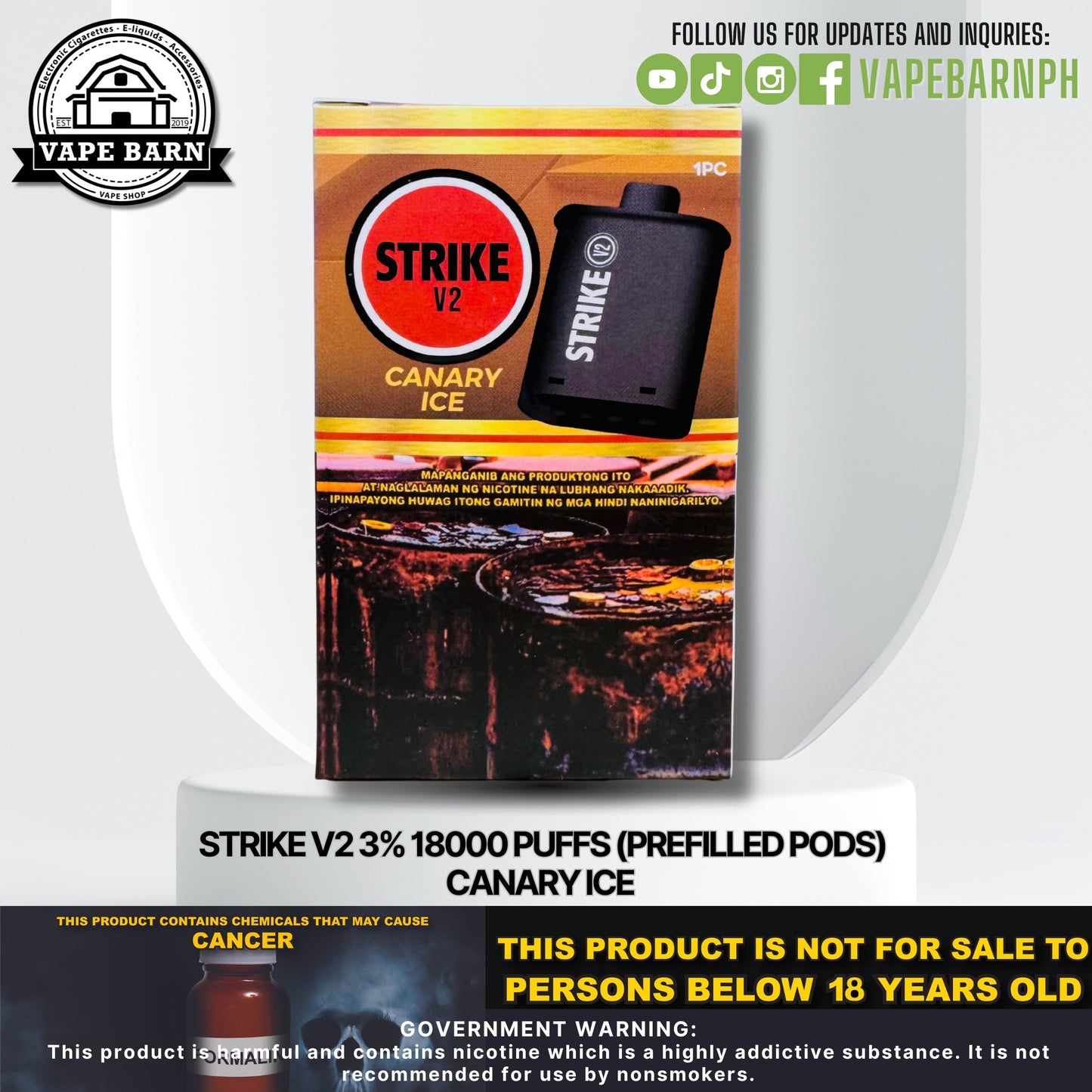 Strike V2 3% 18000 Puffs (Prefilled Pods)