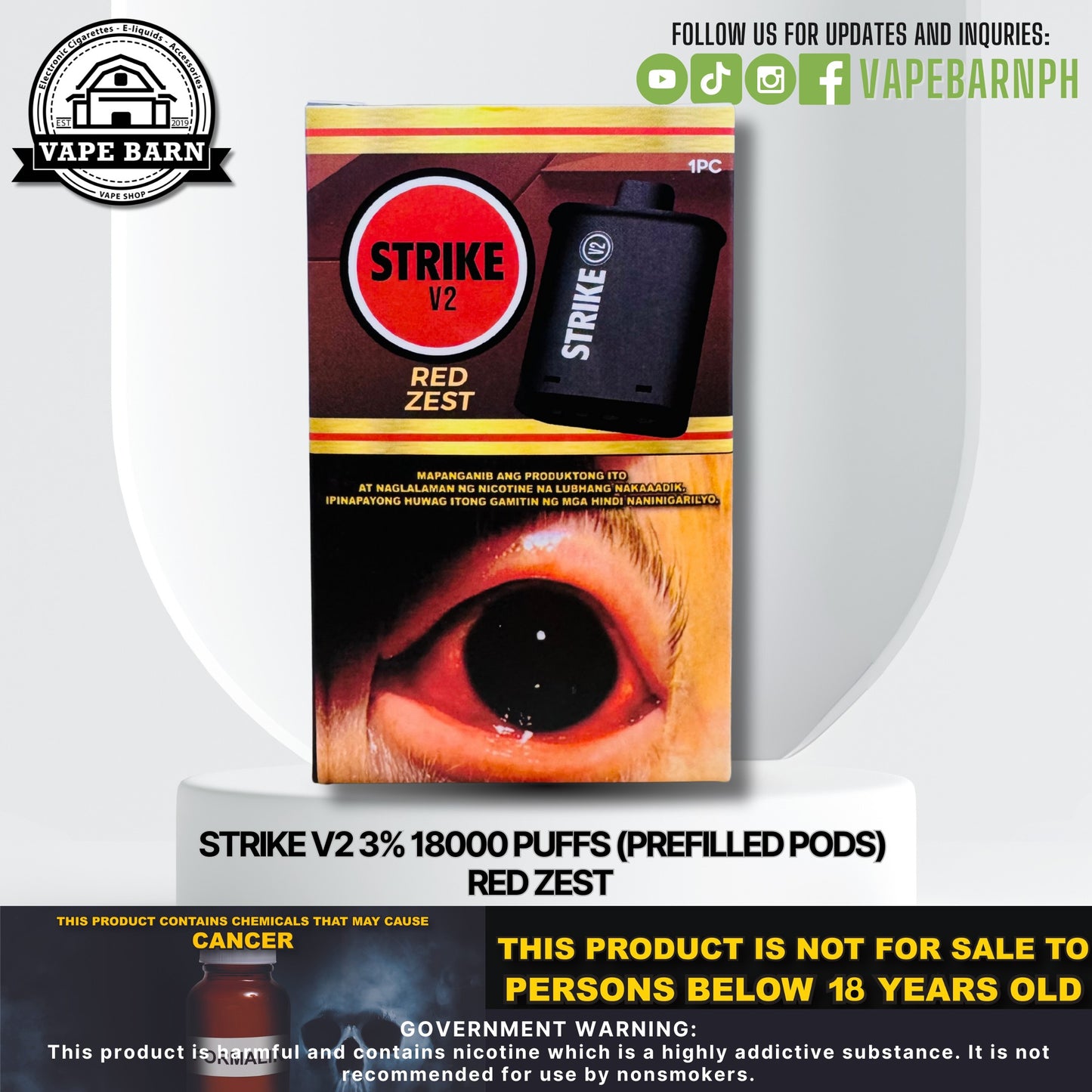 Strike V2 3% 18000 Puffs (Prefilled Pods)