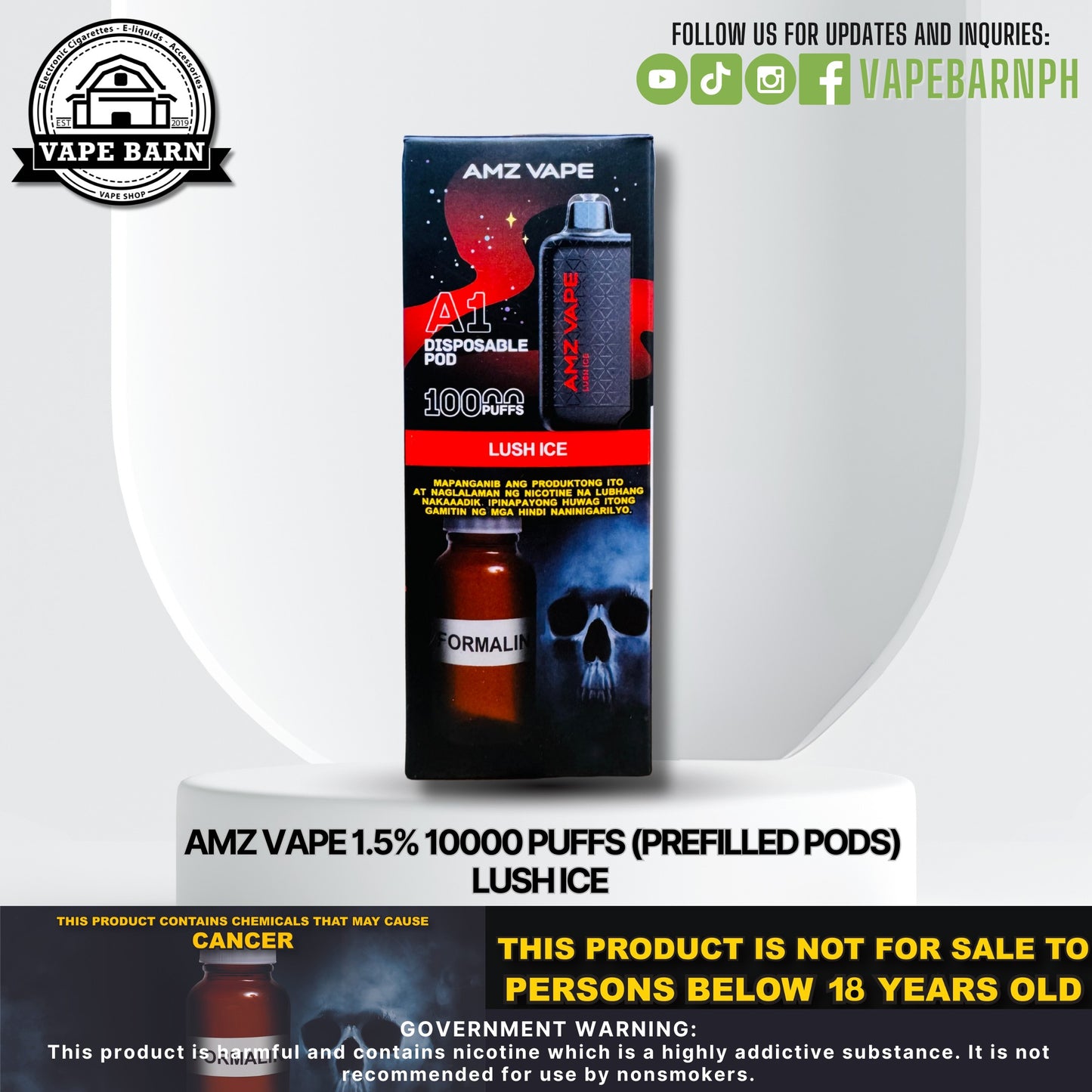 AMZ VAPE 1.5% 10000 Puffs (Prefilled Pods)