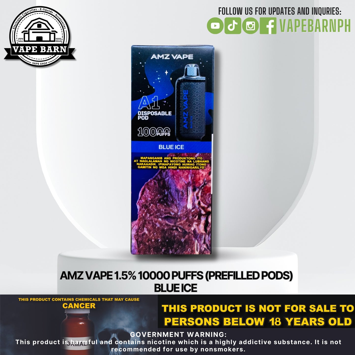 AMZ VAPE 1.5% 10000 Puffs (Prefilled Pods)