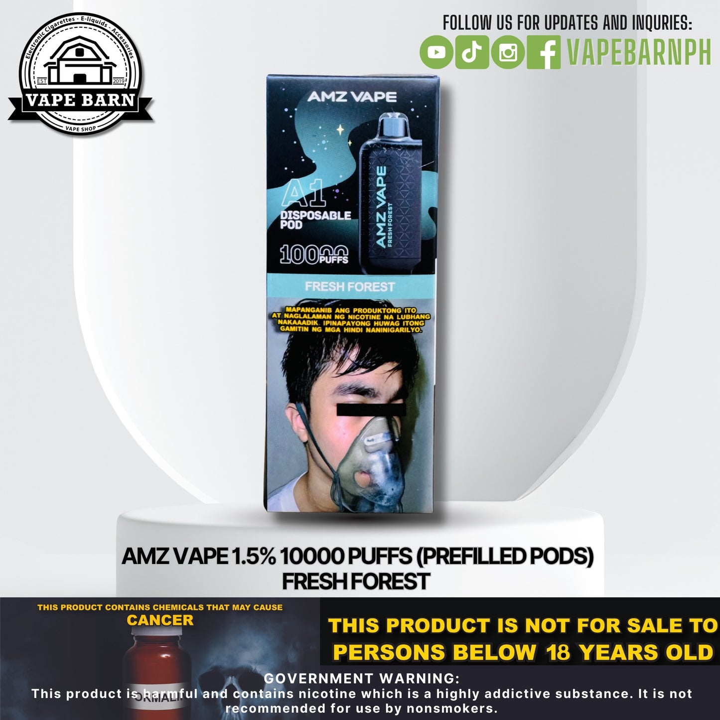 AMZ VAPE 1.5% 10000 Puffs (Prefilled Pods)