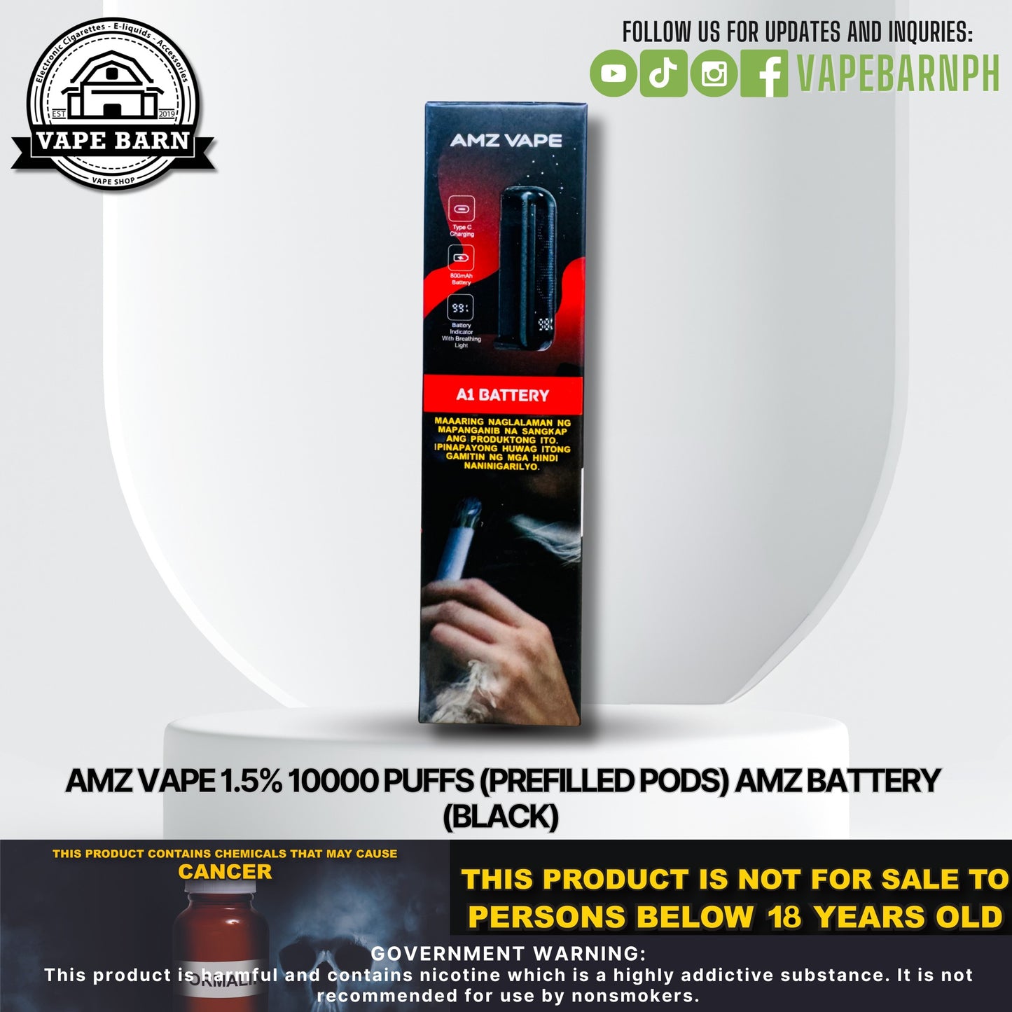 AMZ VAPE 1.5% 10000 Puffs (Prefilled Pods)