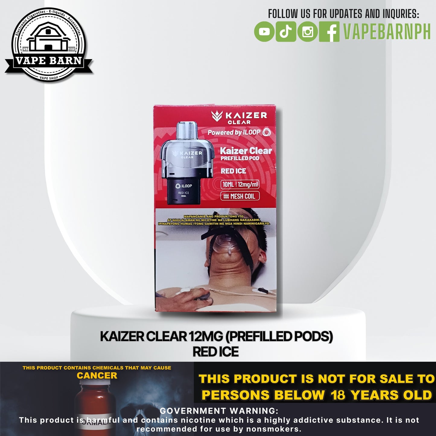 Kaizer Clear 12mg (Prefilled Pods) / Battery
