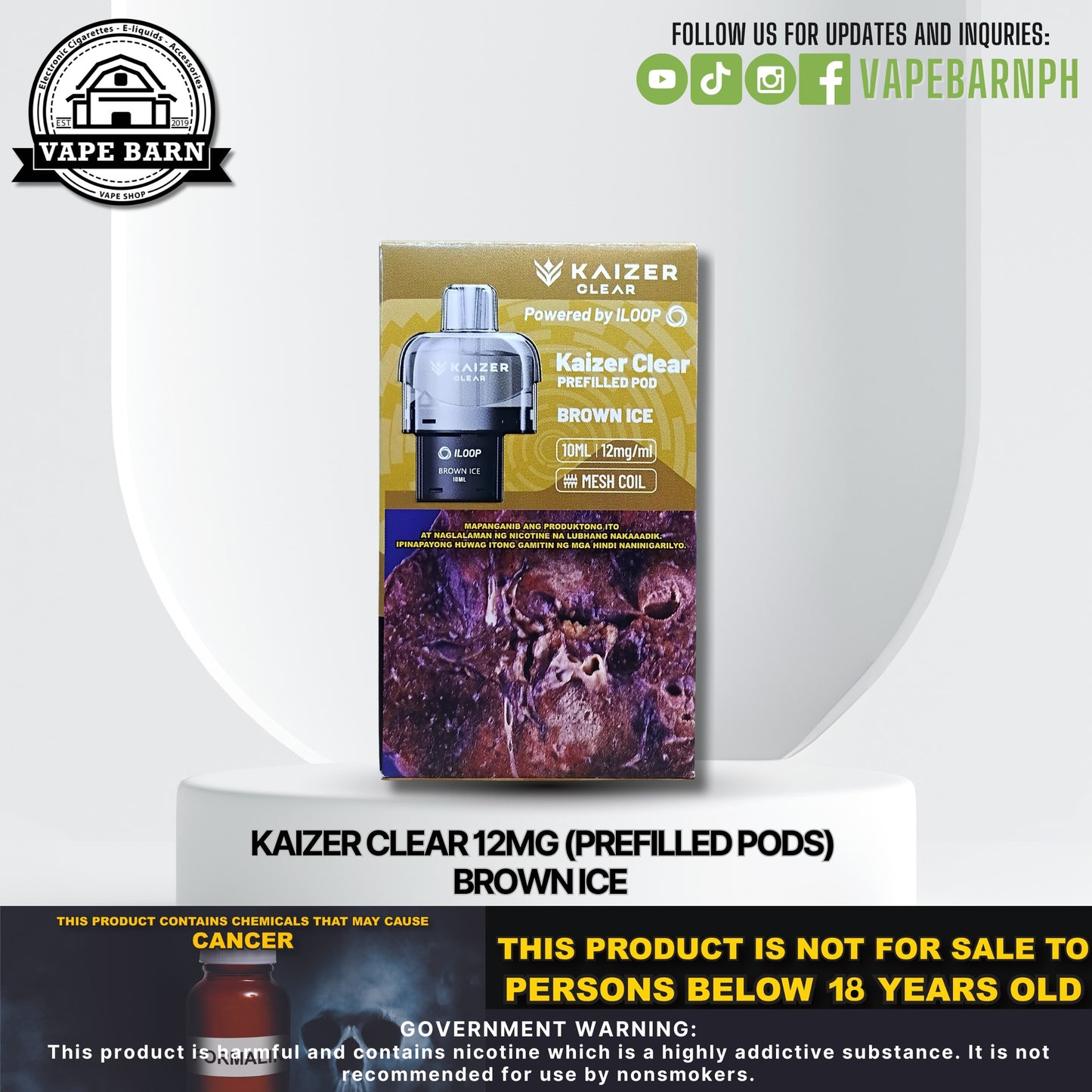 Kaizer Clear 12mg (Prefilled Pods) / Battery