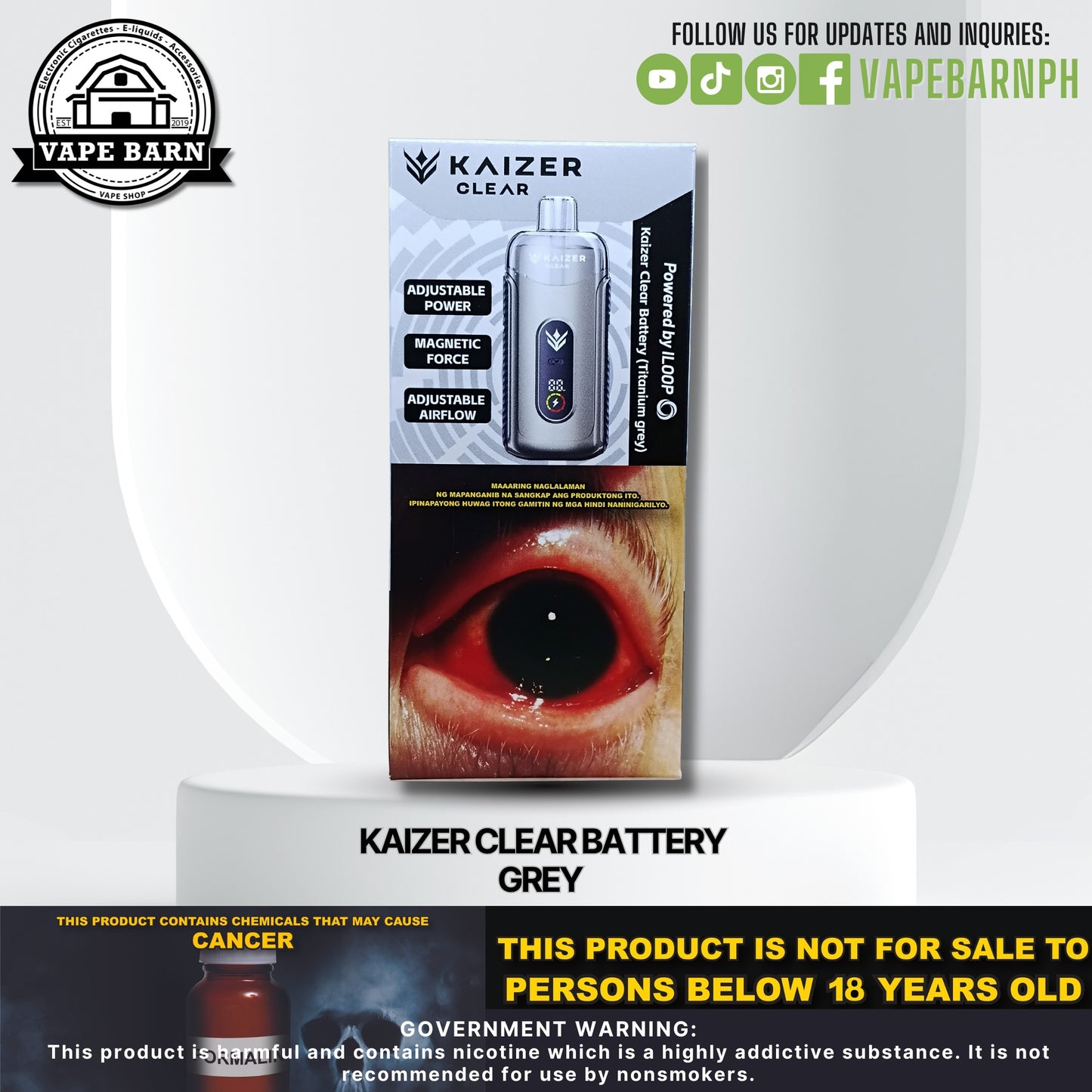 Kaizer Clear 12mg (Prefilled Pods) / Battery