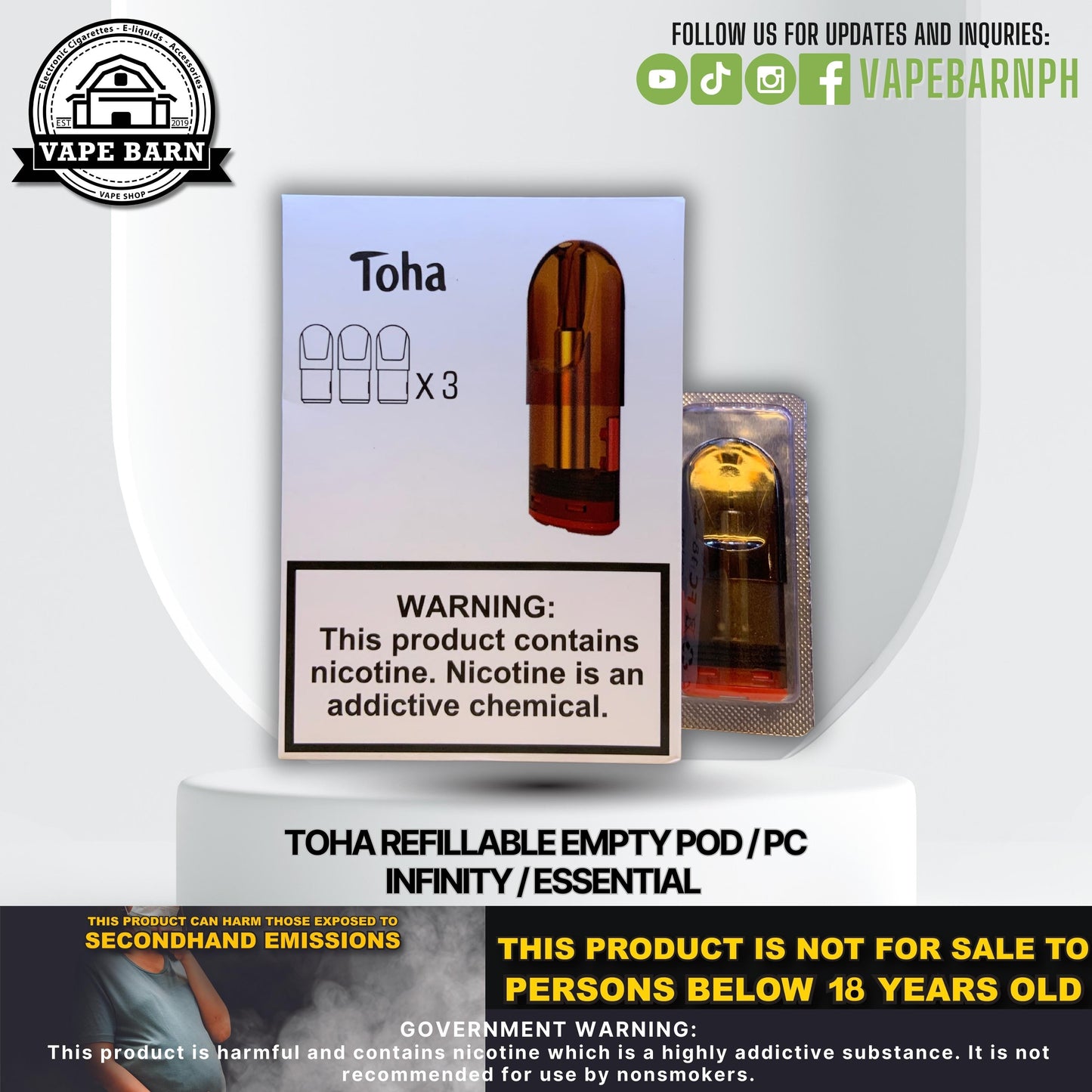 Toha Refillable Empty Pod / pc