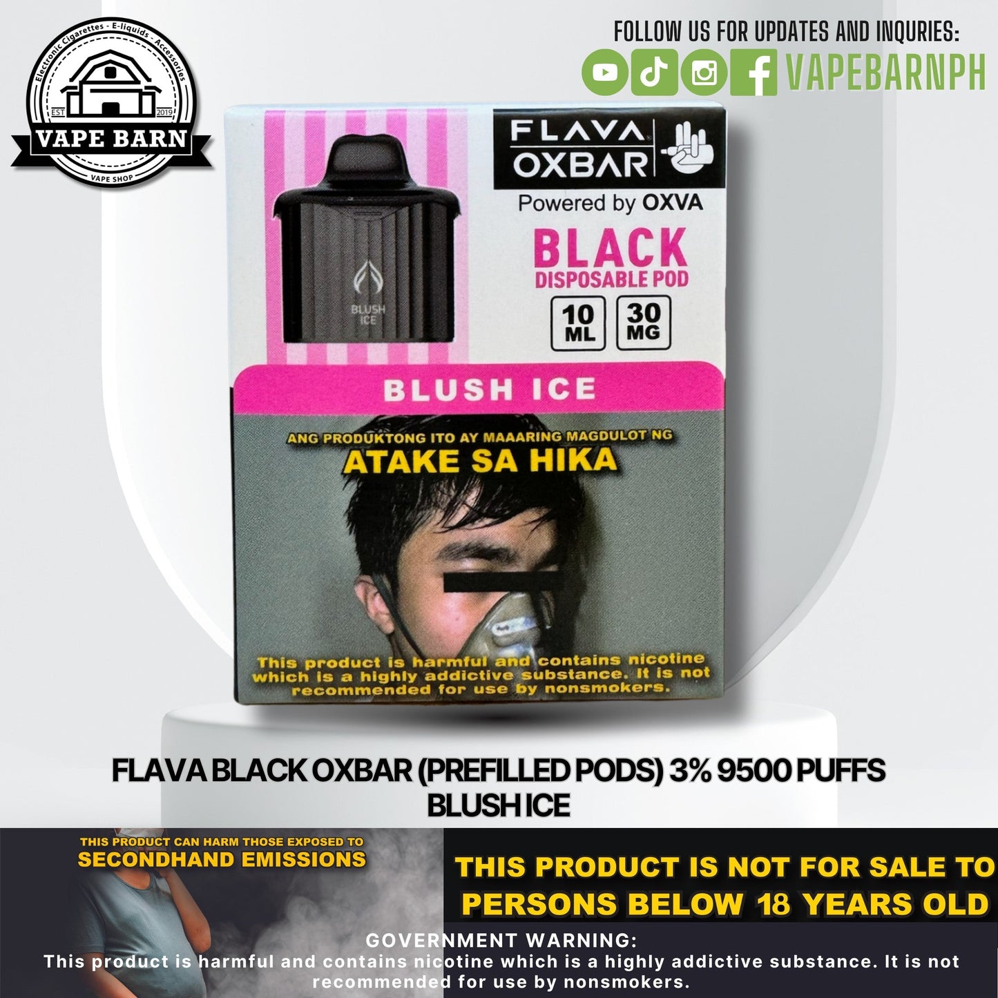 CS: Flava Black Oxbar (Prefilled Pods) 3% 9500 Puffs