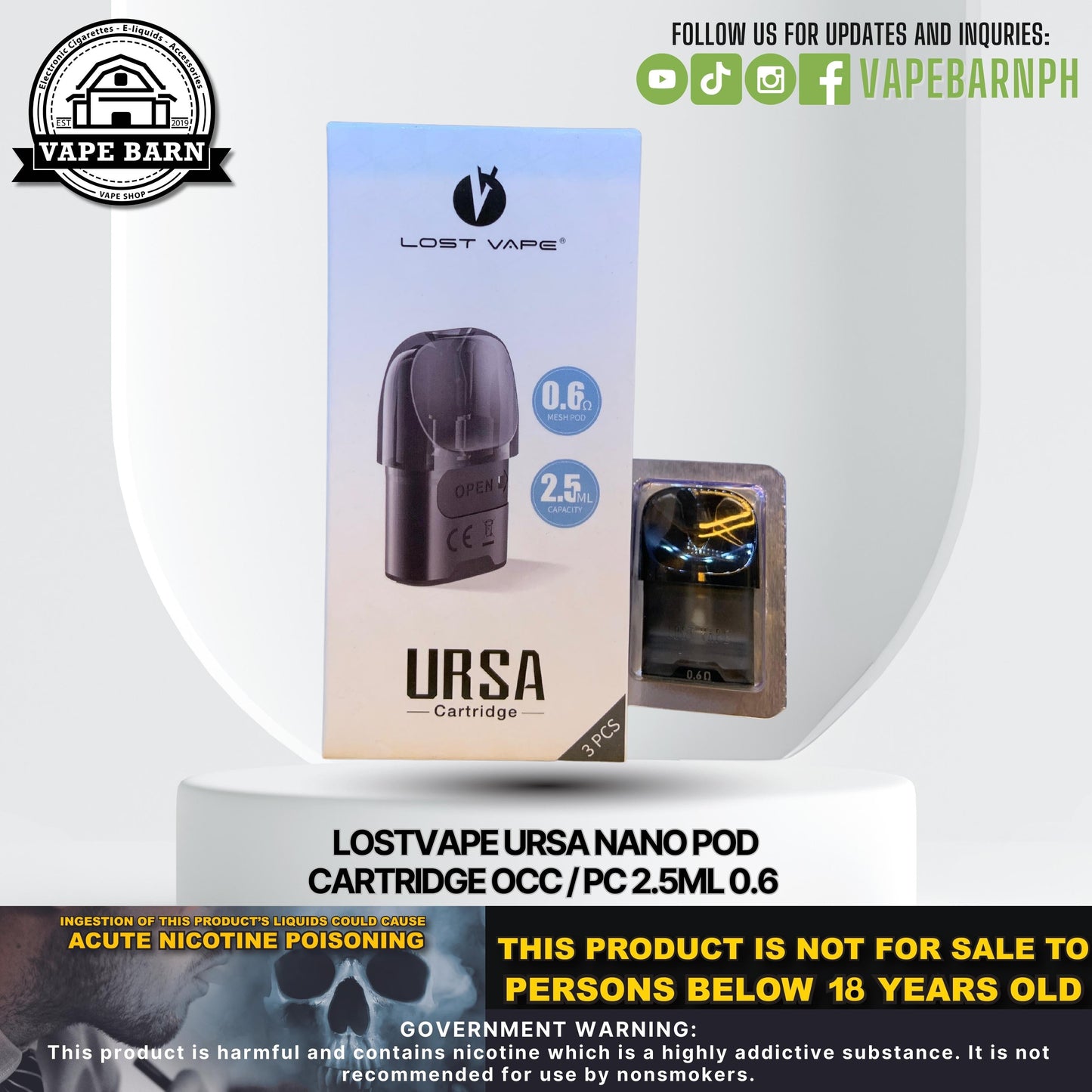 LostVape Ursa Nano Pod Cartridge Occ / pc