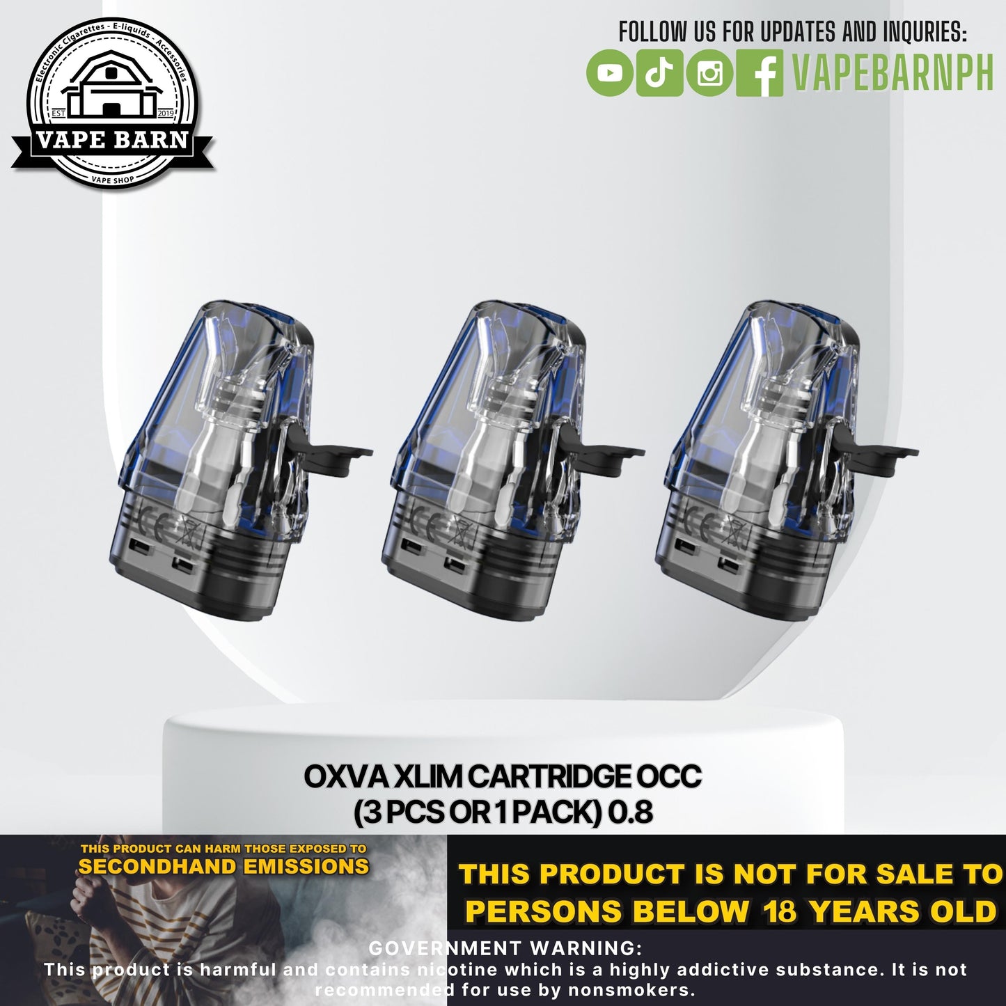 Oxva Xlim Cartridge Occ (3 Pcs or 1 Pack) 0.8