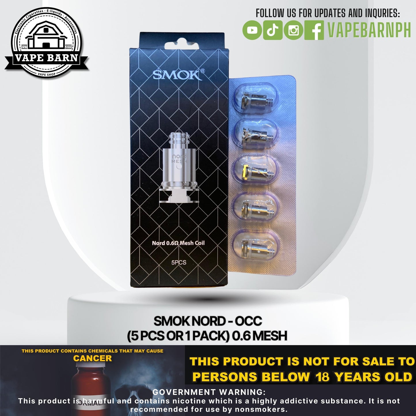 Smok Nord - OCC (5 Pcs or 1 Pack) 0.6 Mesh