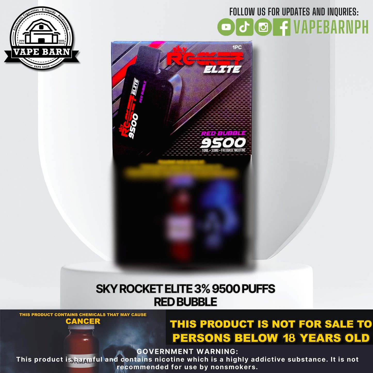 Sky Rocket Elite 3% 9500 Puffs ( Prefilled Pods )