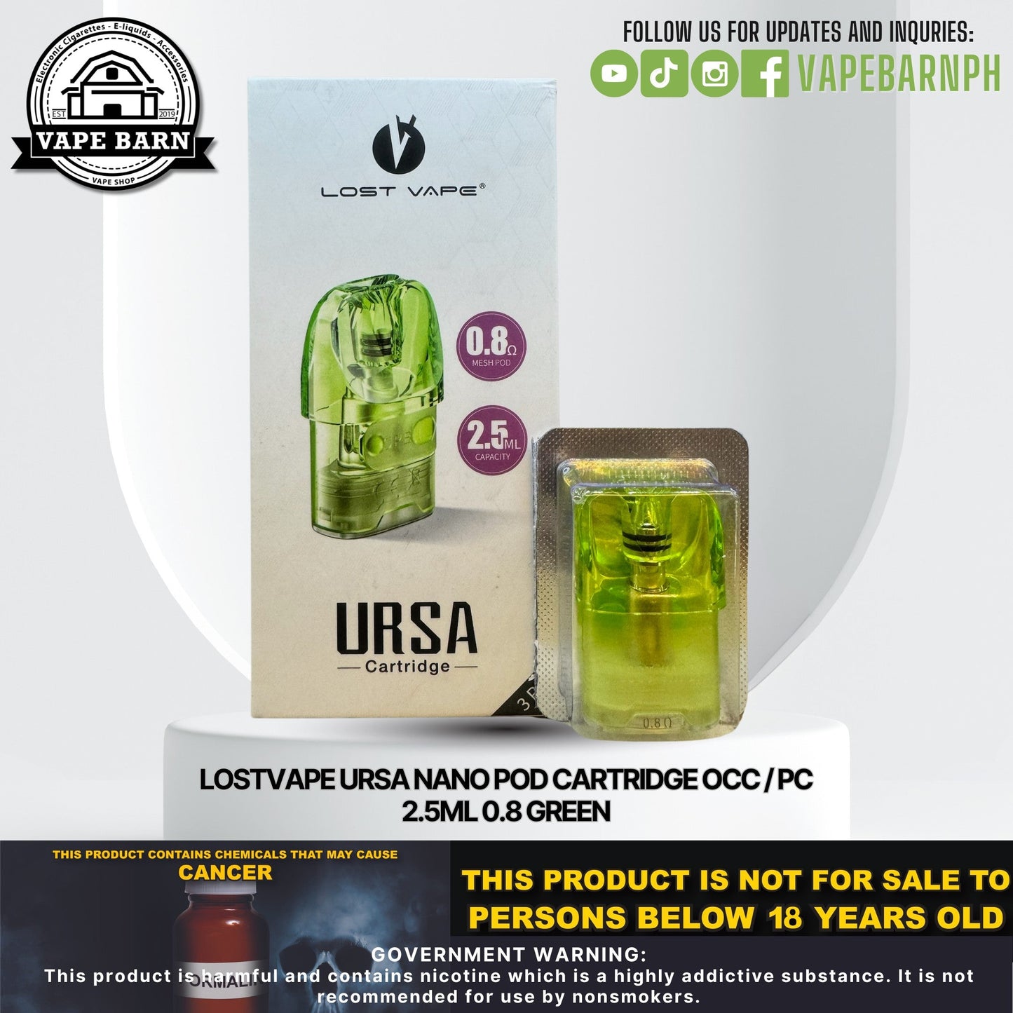 LostVape Ursa Nano Pod Cartridge Occ / pc