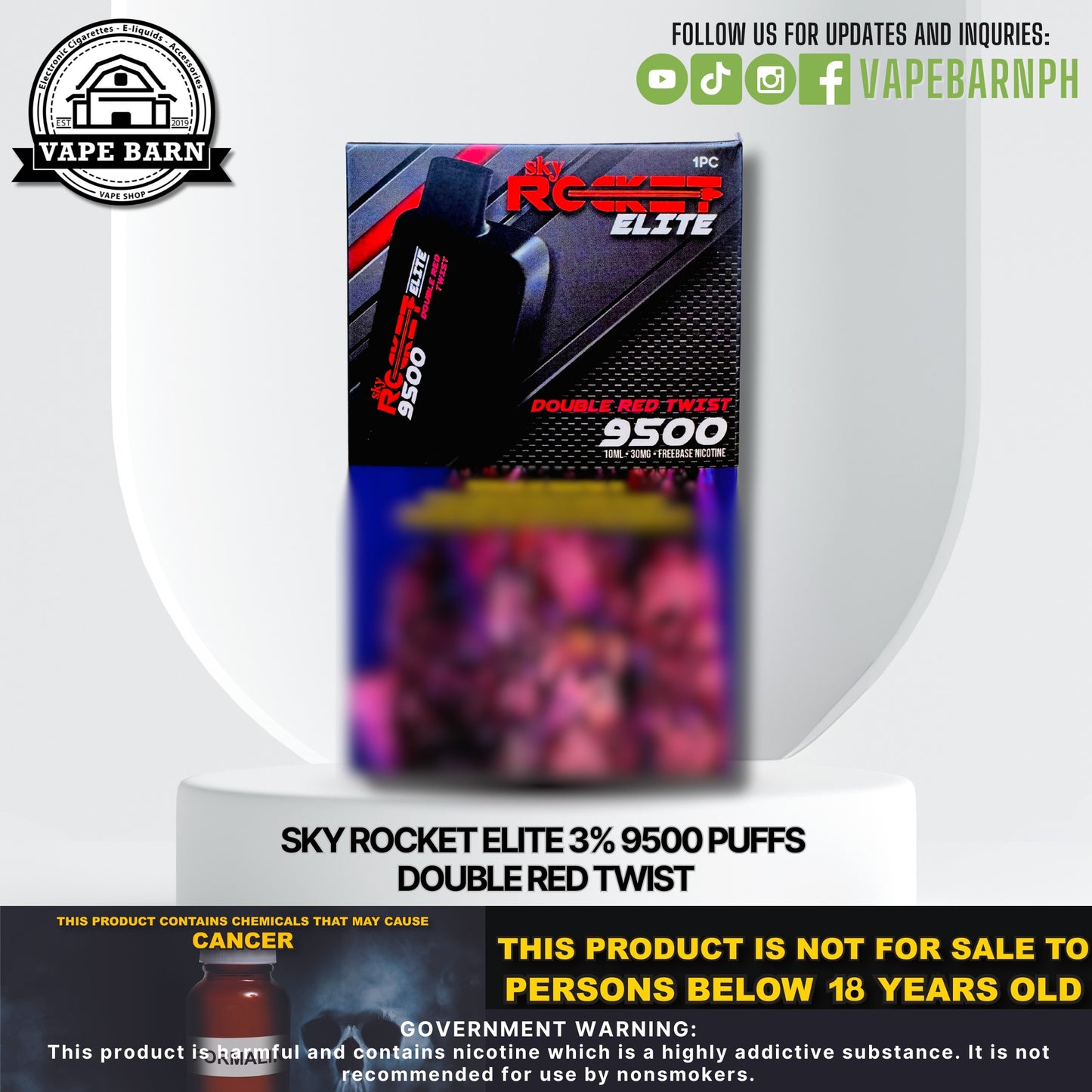 Sky Rocket Elite 3% 9500 Puffs ( Prefilled Pods )