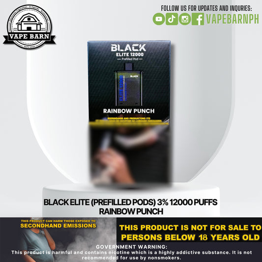 Black Elite V2 (Prefilled Pods) 3% 12000 Puffs