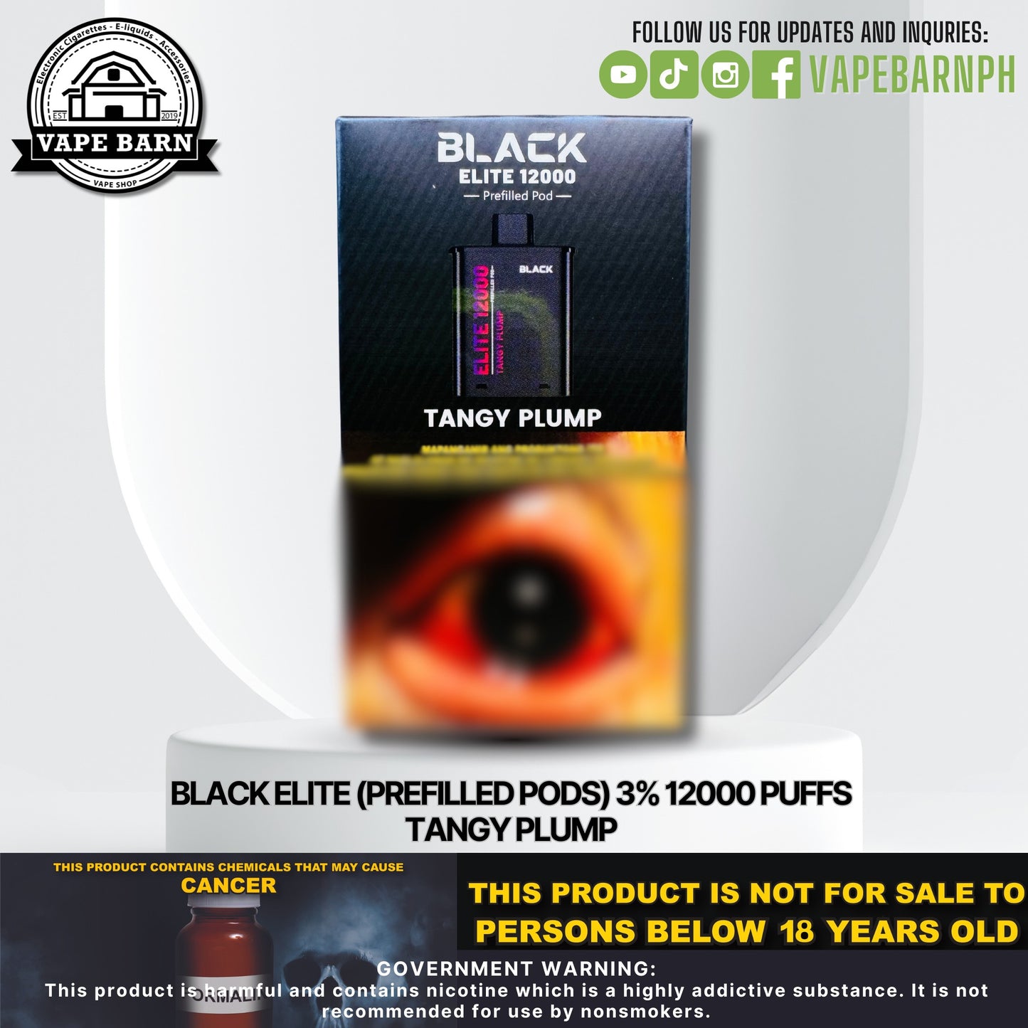 Black Elite V2 (Prefilled Pods) 3% 12000 Puffs