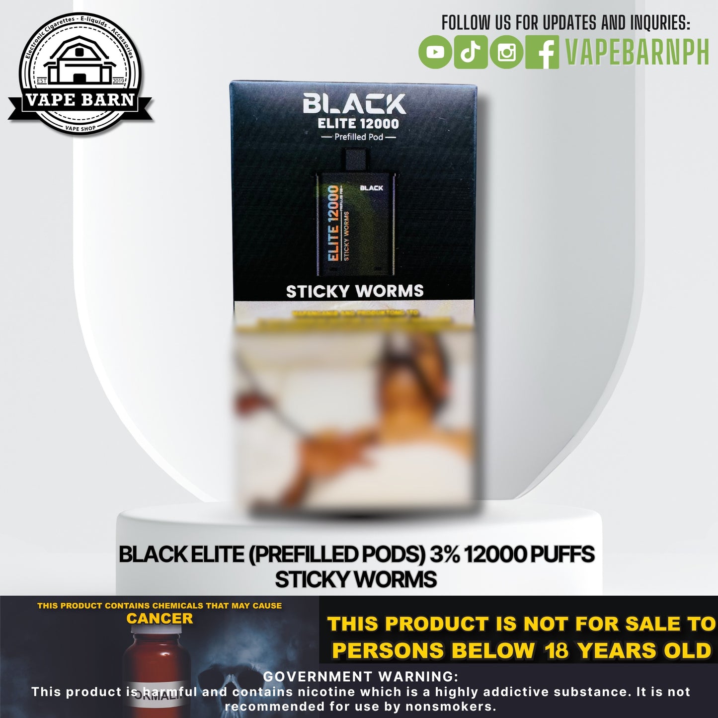 Black Elite V2 (Prefilled Pods) 3% 12000 Puffs