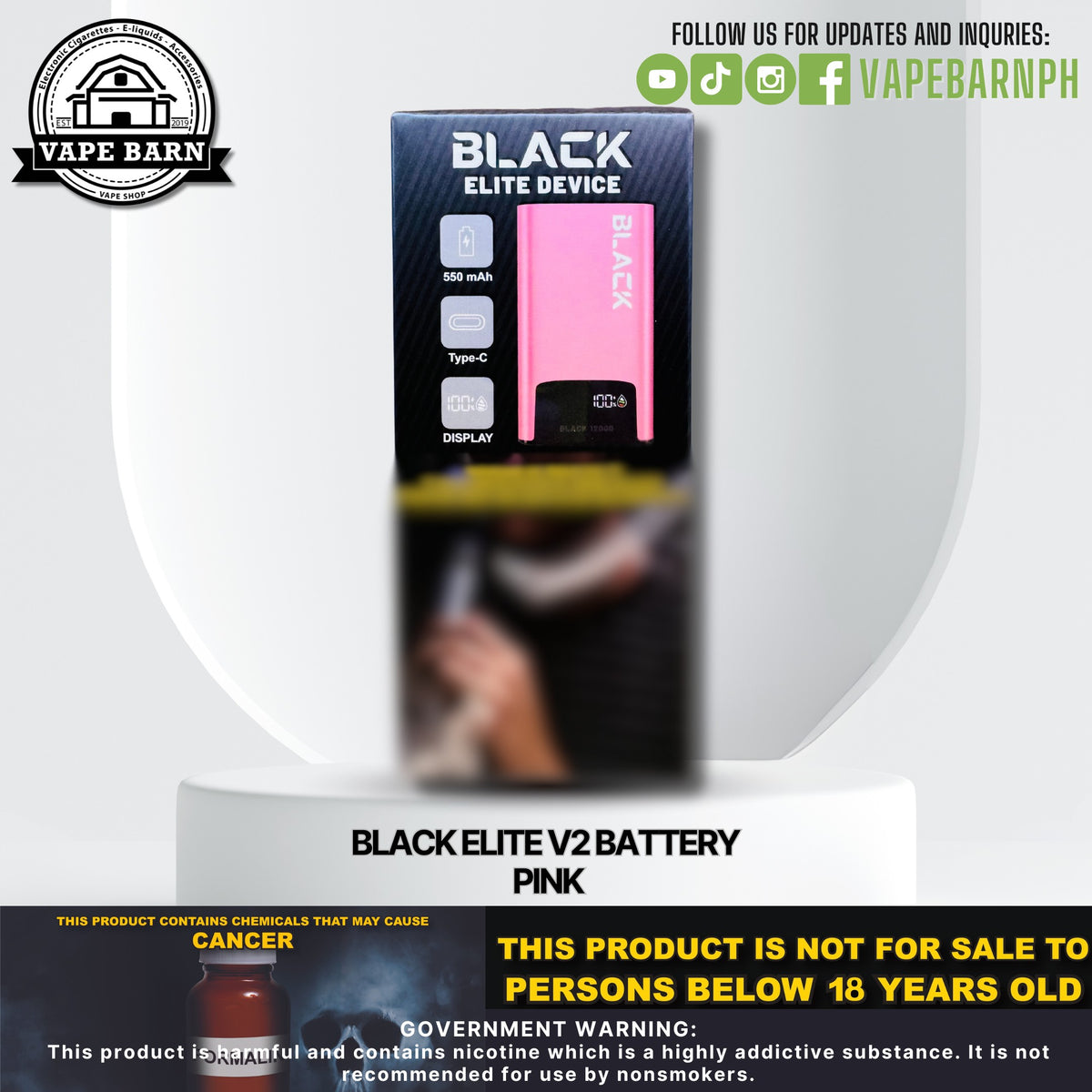 Black Elite V2 Battery – VAPE BARN PH