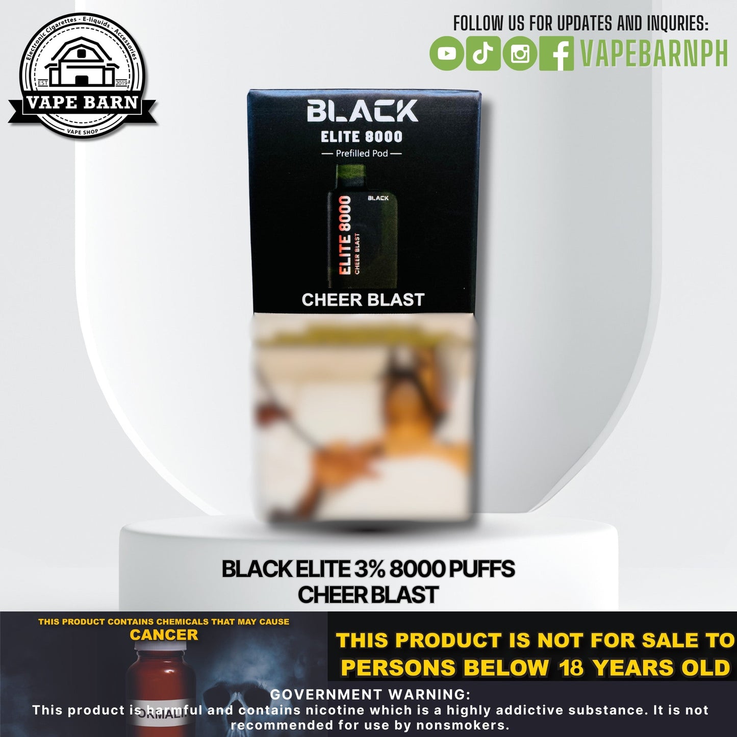 Black Elite V1 (Prefilled Pod) 3% 8000 Puffs