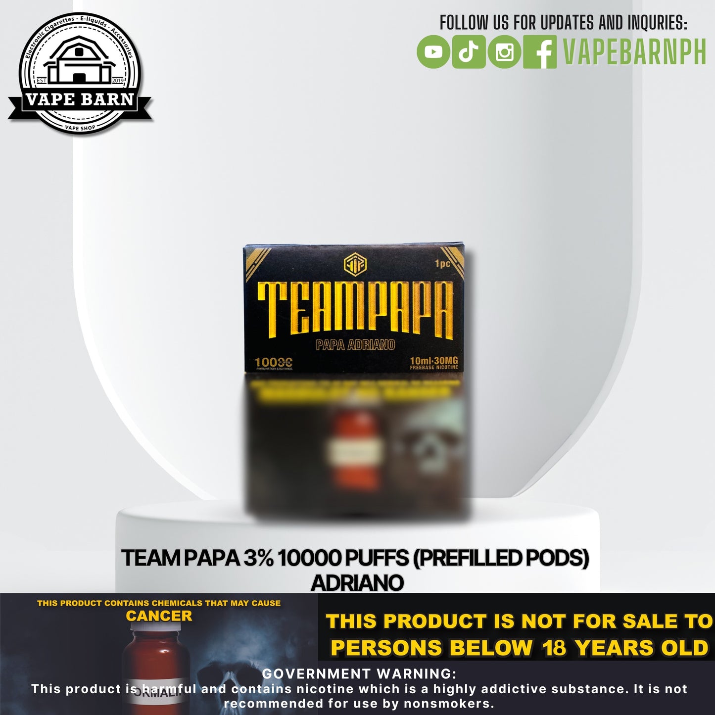 Team Papa 3% 10000 Puffs (Prefilled Pods)