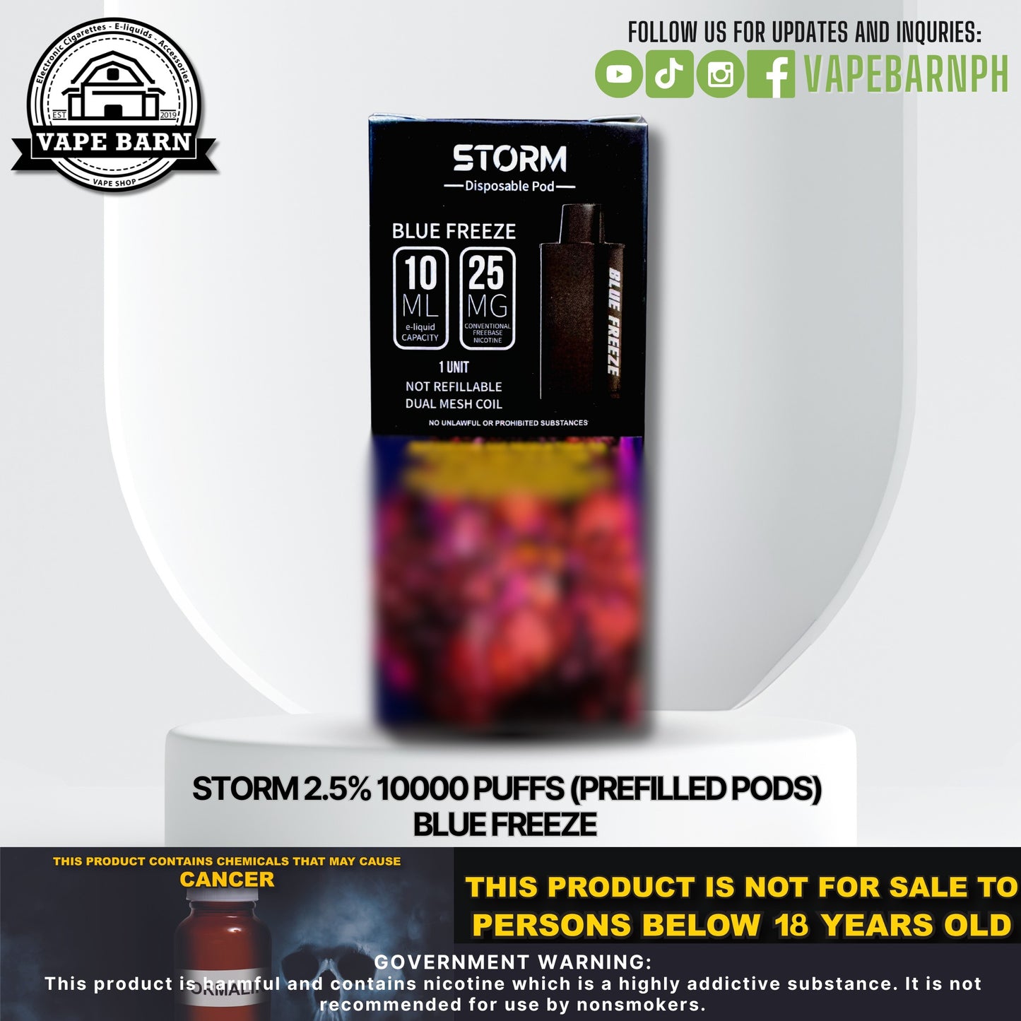 Storm 2.5% 10000 Puffs (Prefilled Pods)