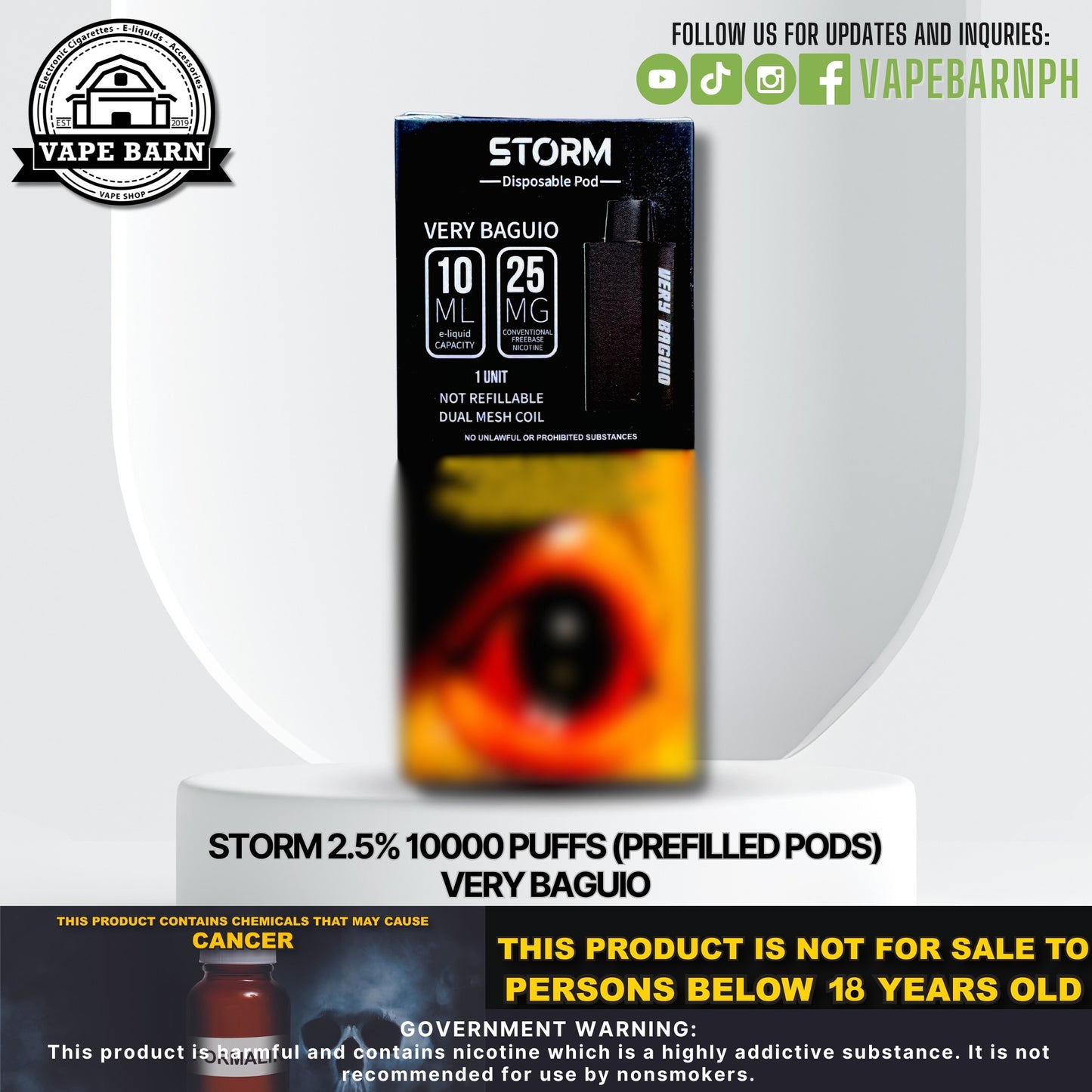 Storm 2.5% 10000 Puffs (Prefilled Pods)