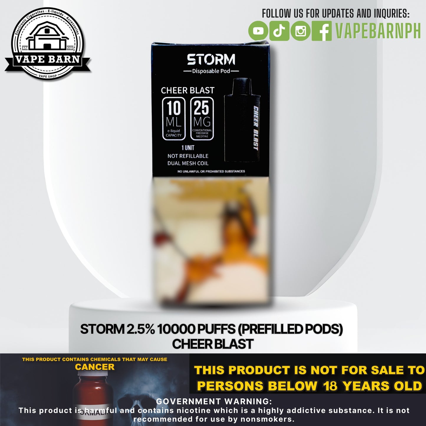 Storm 2.5% 10000 Puffs (Prefilled Pods)