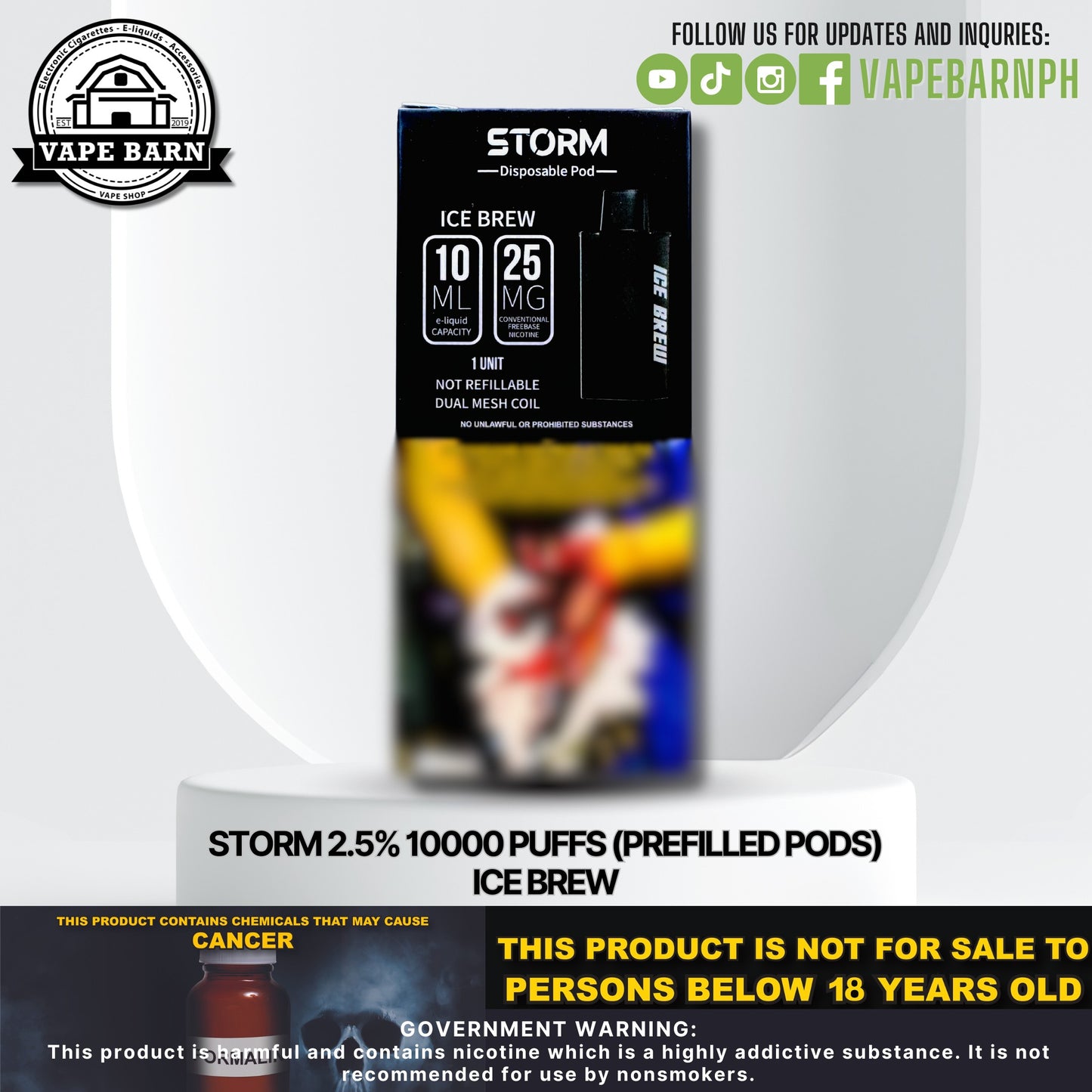 Storm 2.5% 10000 Puffs (Prefilled Pods)