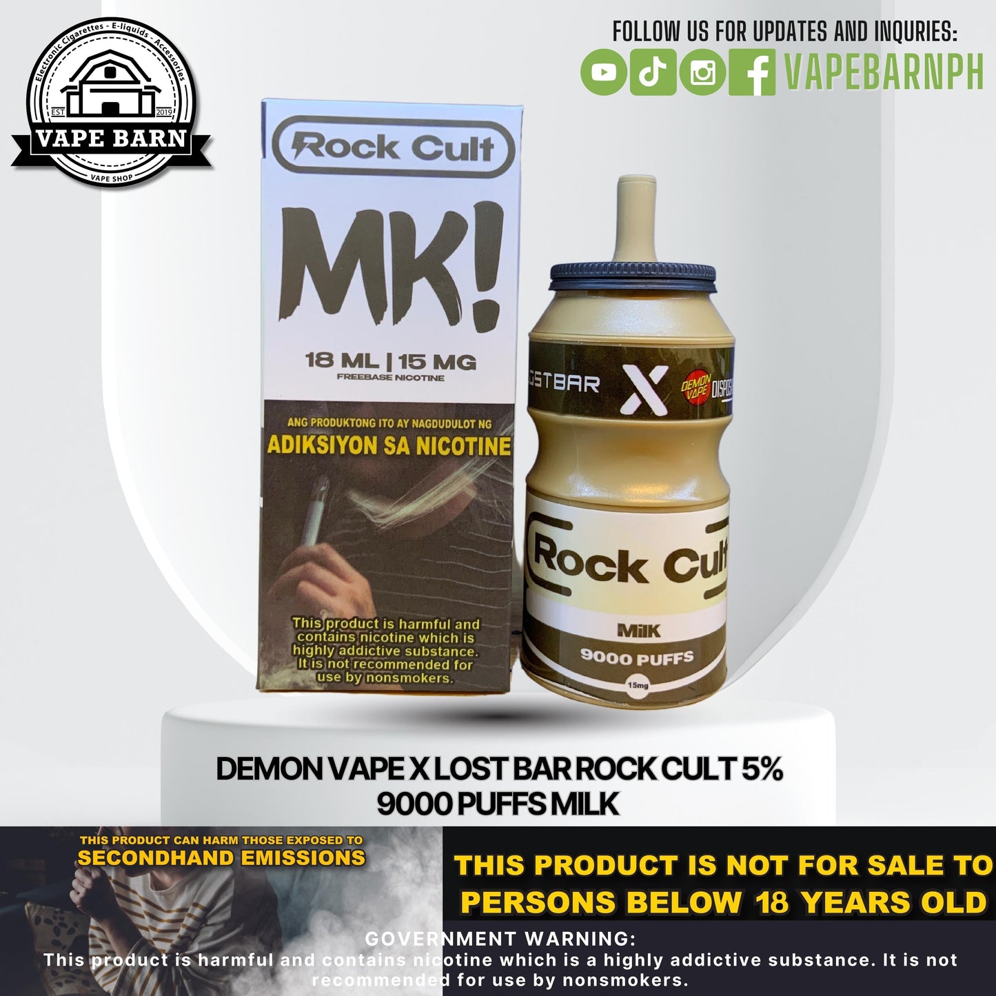 CS: Demon Vape x Lost Bar Rock Cult 5% 9000 Puffs