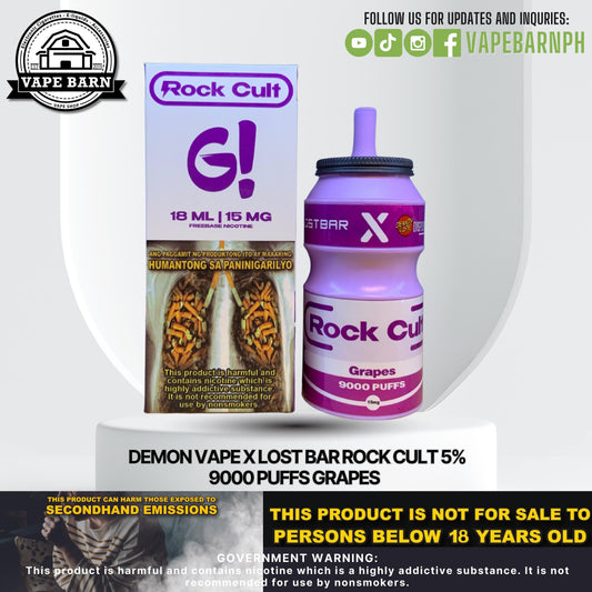 CS: Demon Vape x Lost Bar Rock Cult 5% 9000 Puffs