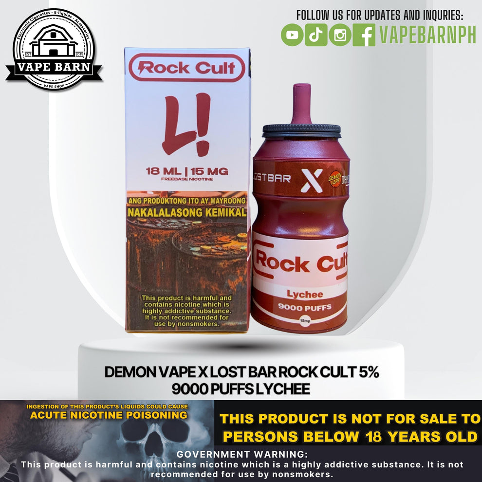 CS: Demon Vape x Lost Bar Rock Cult 5% 9000 Puffs – VAPE BARN PH