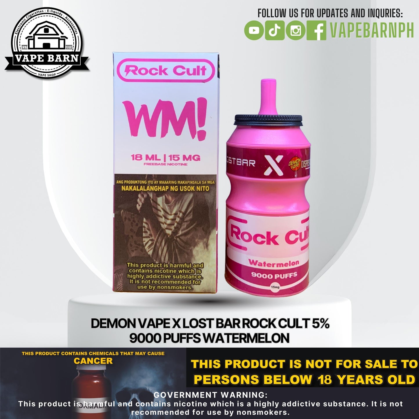 CS: Demon Vape x Lost Bar Rock Cult 5% 9000 Puffs