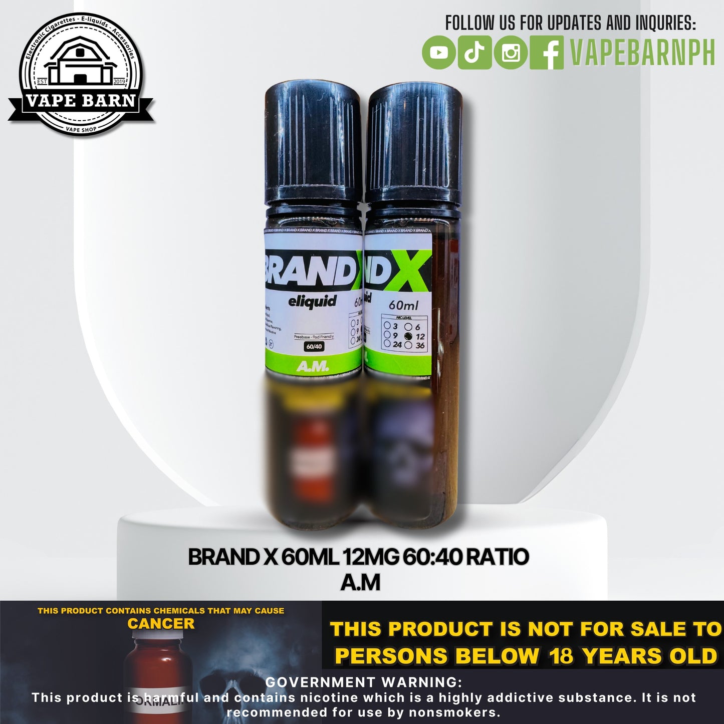 Brand X 60ml 12mg 60:40 Ratio