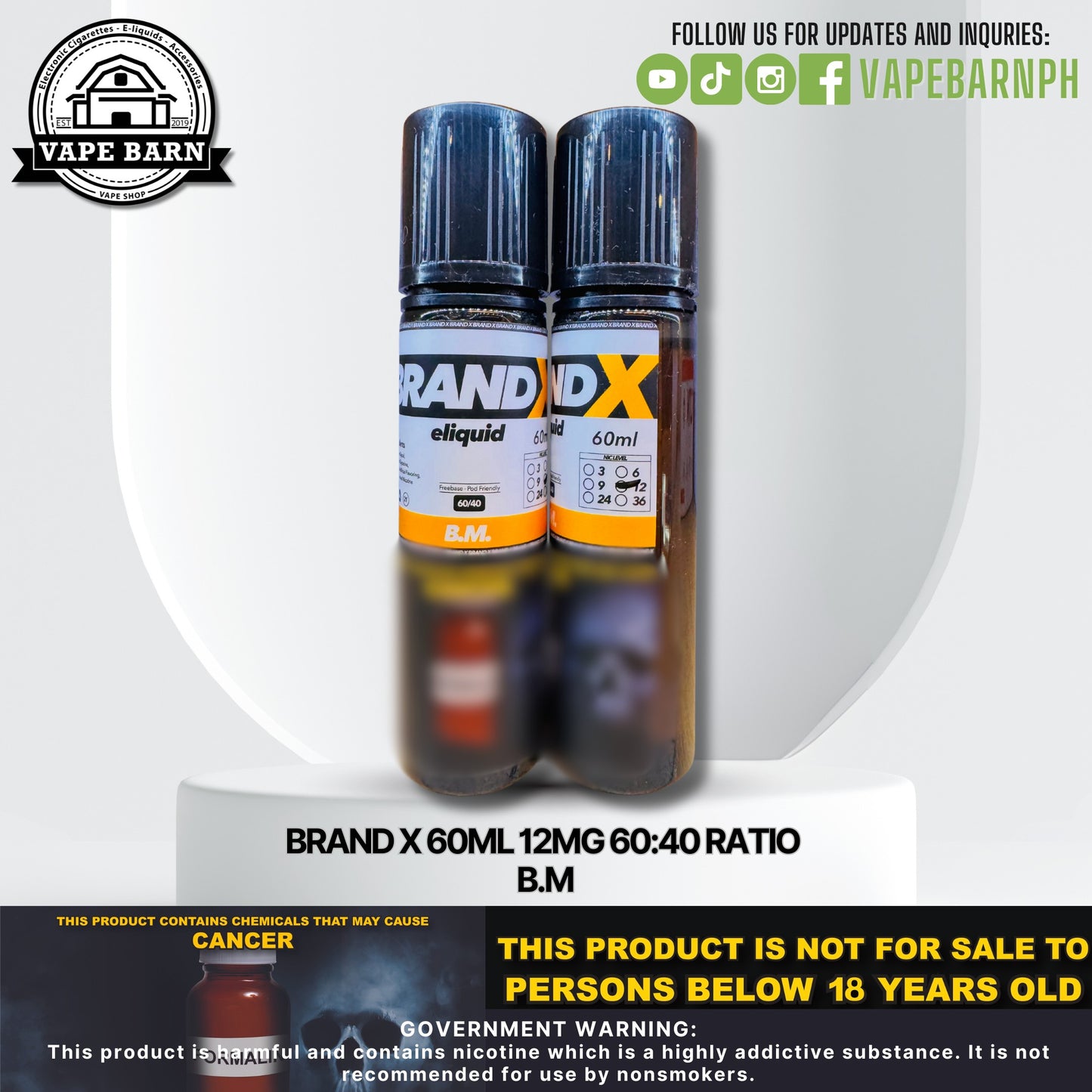 Brand X 60ml 12mg 60:40 Ratio