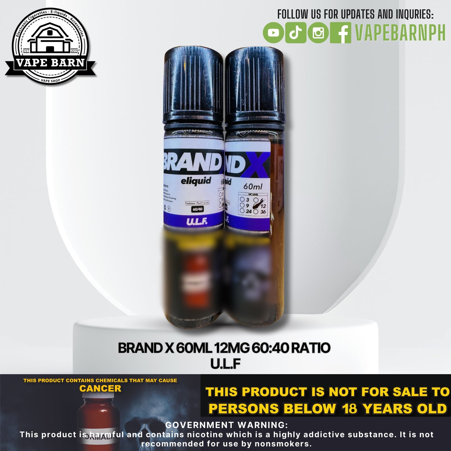 Brand X 60ml 12mg 60:40 Ratio