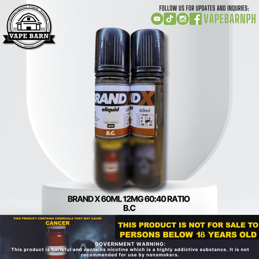 Brand X 60ml 12mg 60:40 Ratio