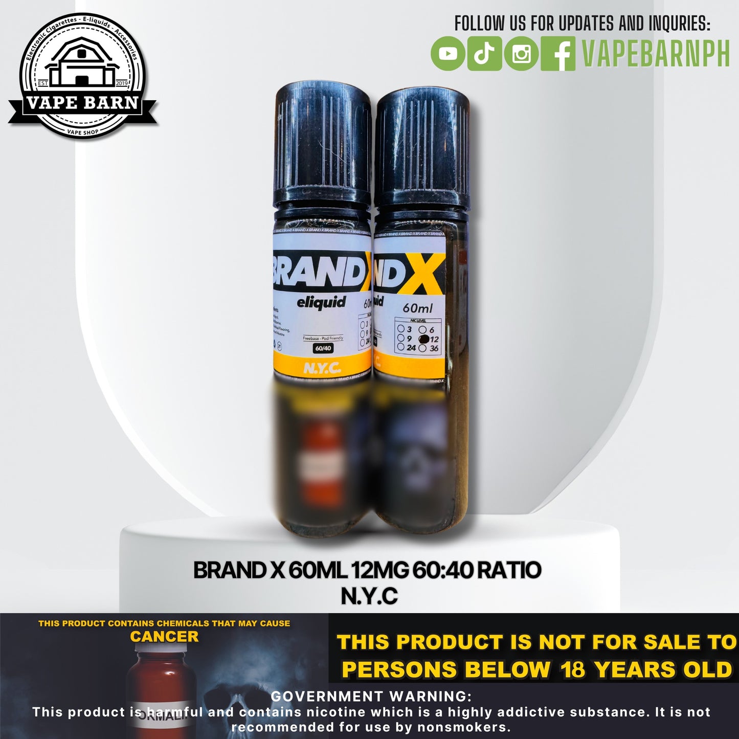 Brand X 60ml 12mg 60:40 Ratio