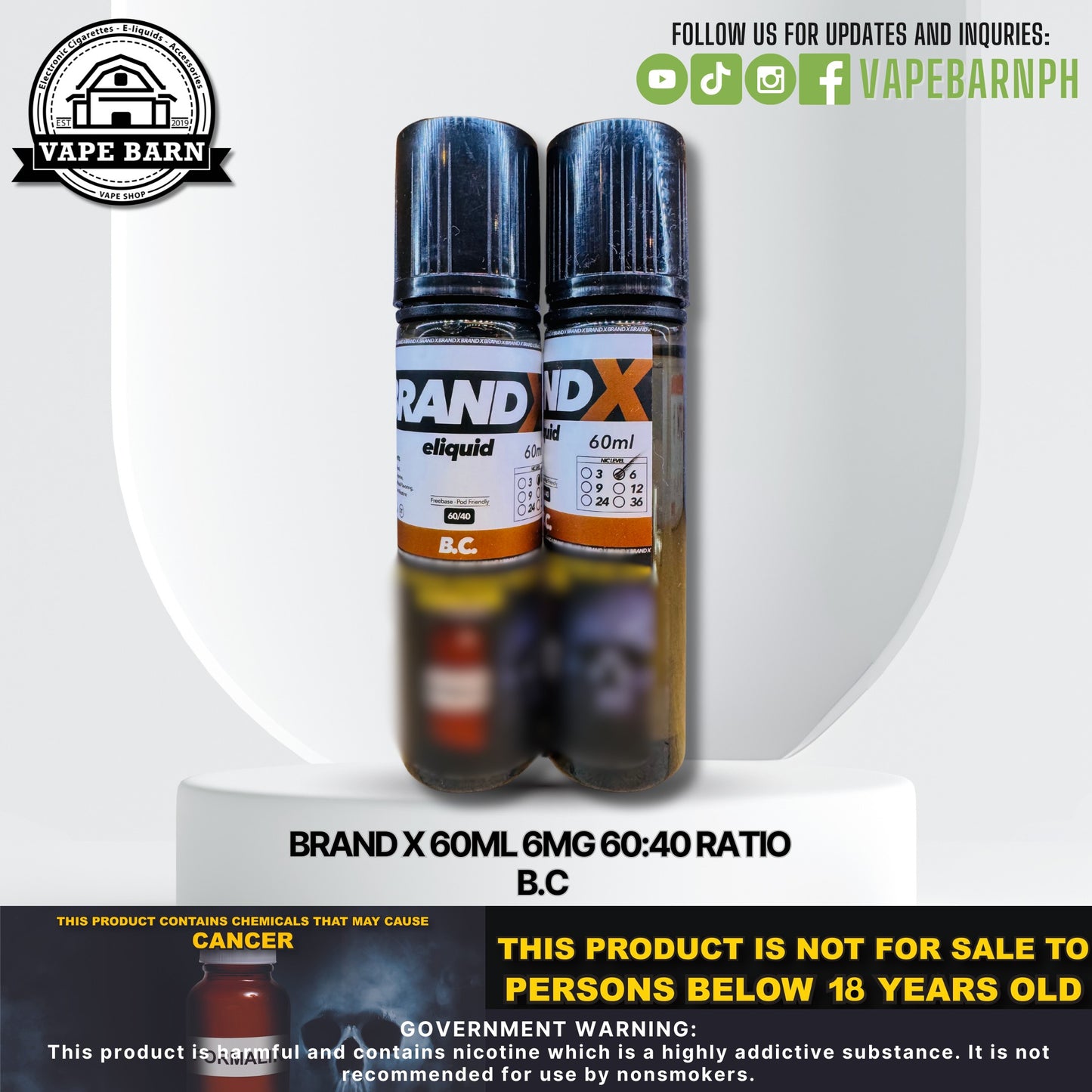 Brand X 60ml 6mg 60:40 Ratio