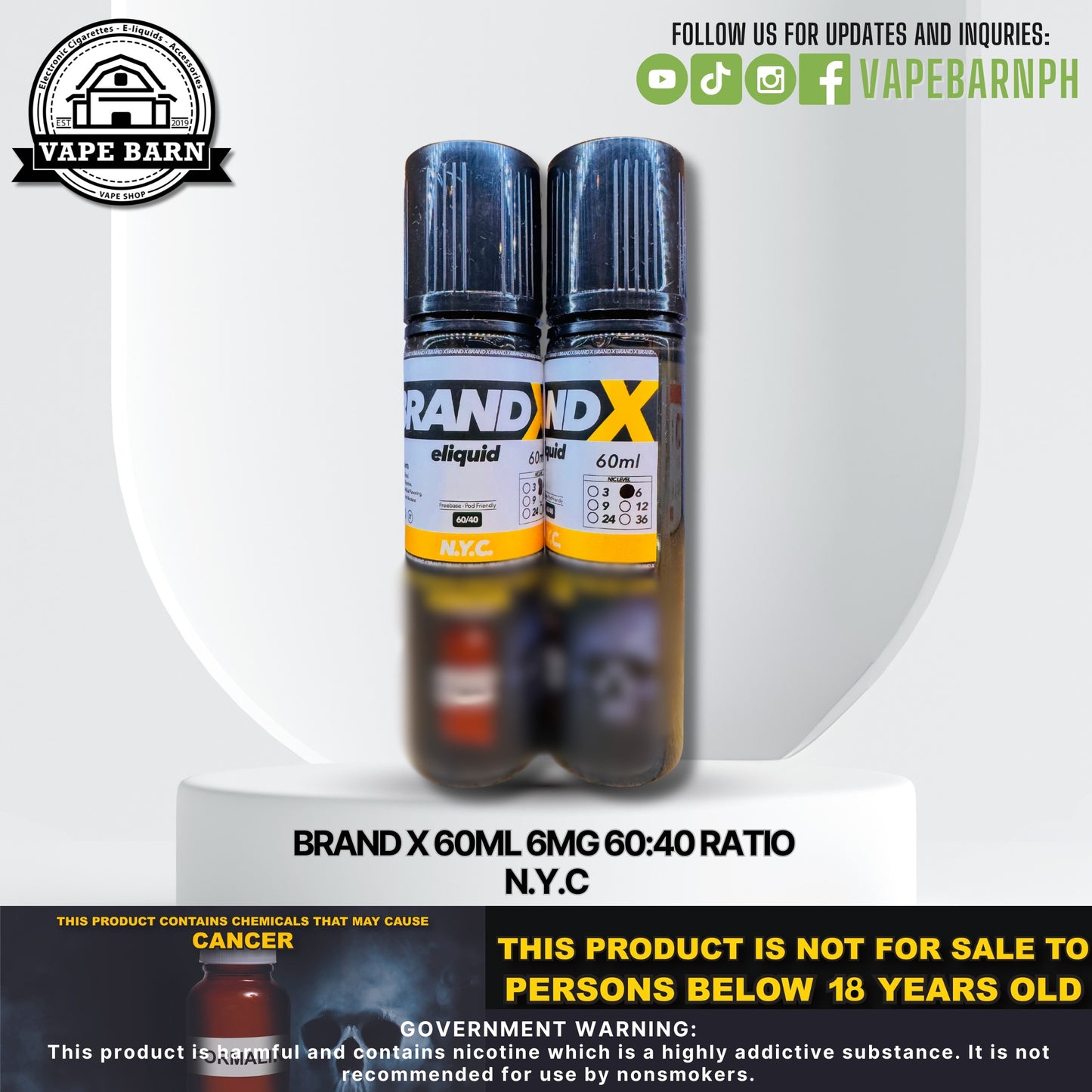 Brand X 60ml 6mg 60:40 Ratio