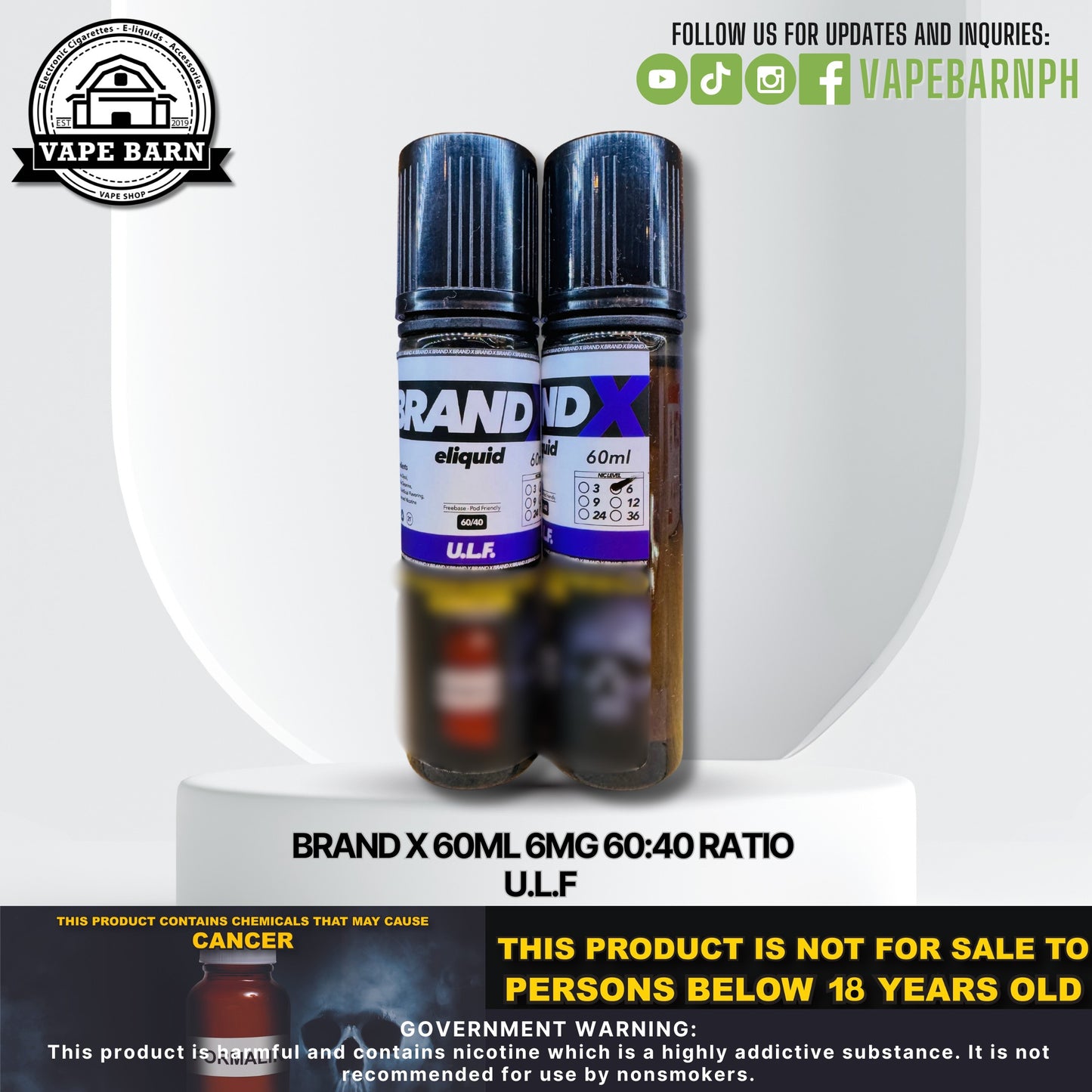 Brand X 60ml 6mg 60:40 Ratio