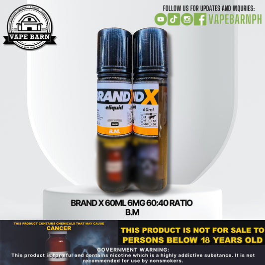 Brand X 60ml 6mg 60:40 Ratio