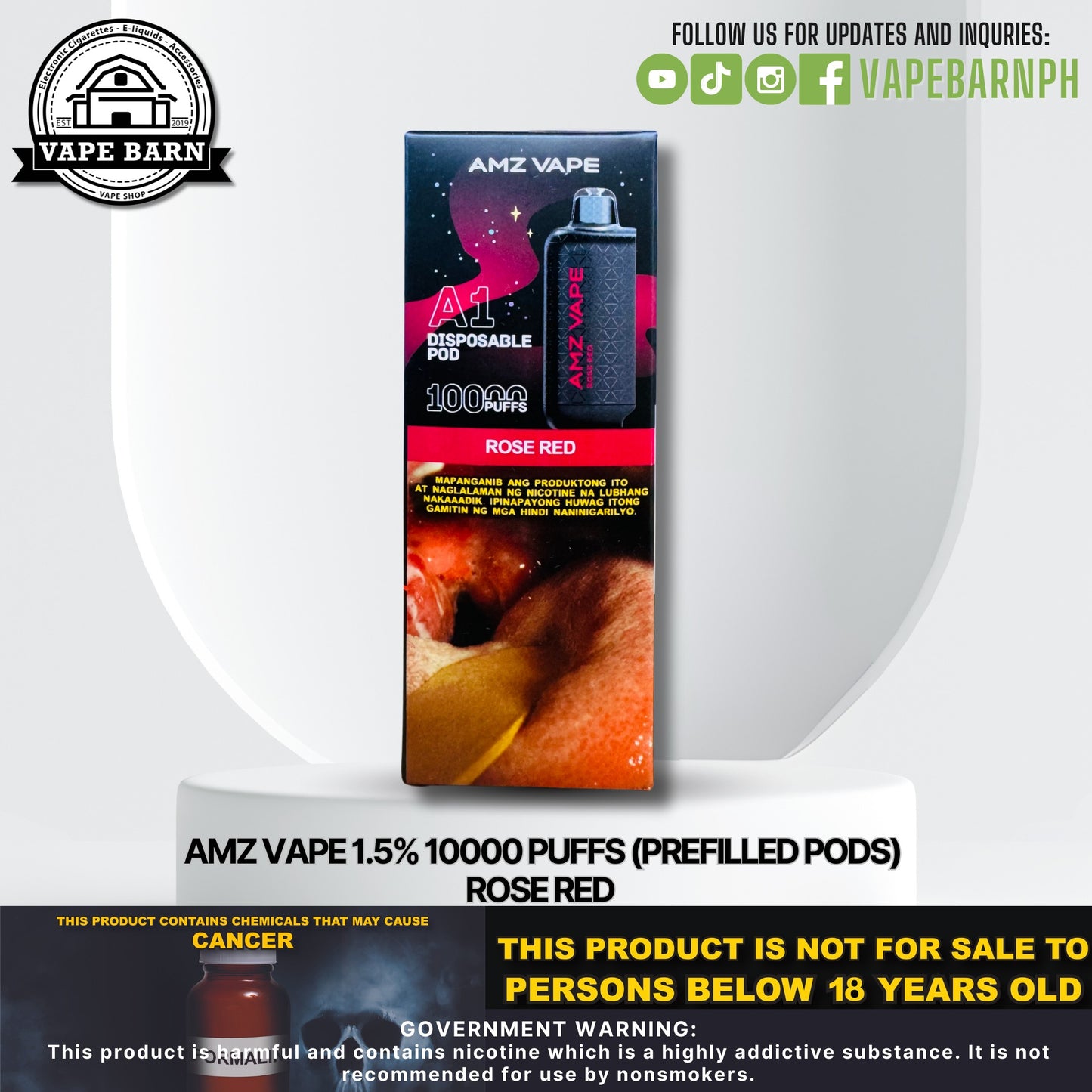 AMZ VAPE 1.5% 10000 Puffs (Prefilled Pods)