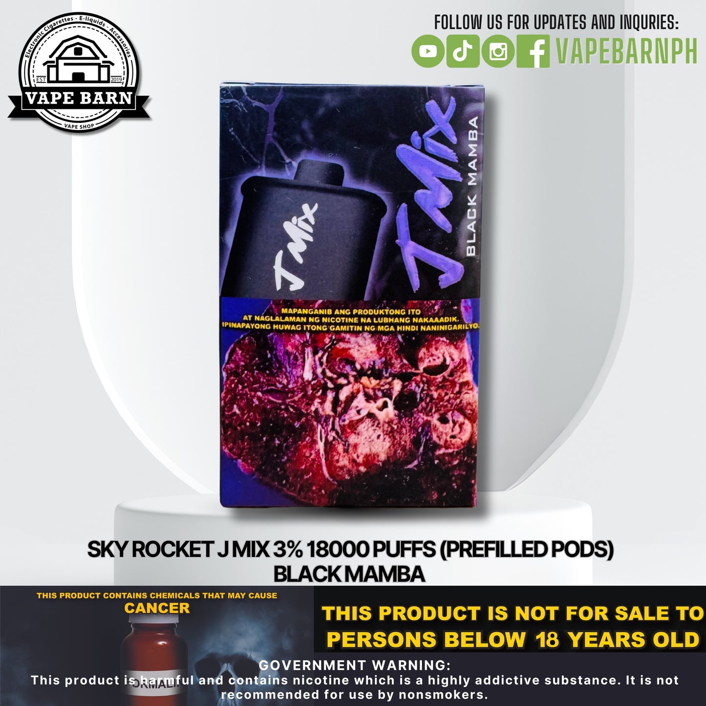 Sky Rocket J Mix 3% 18000 Puffs (Prefilled Pods)
